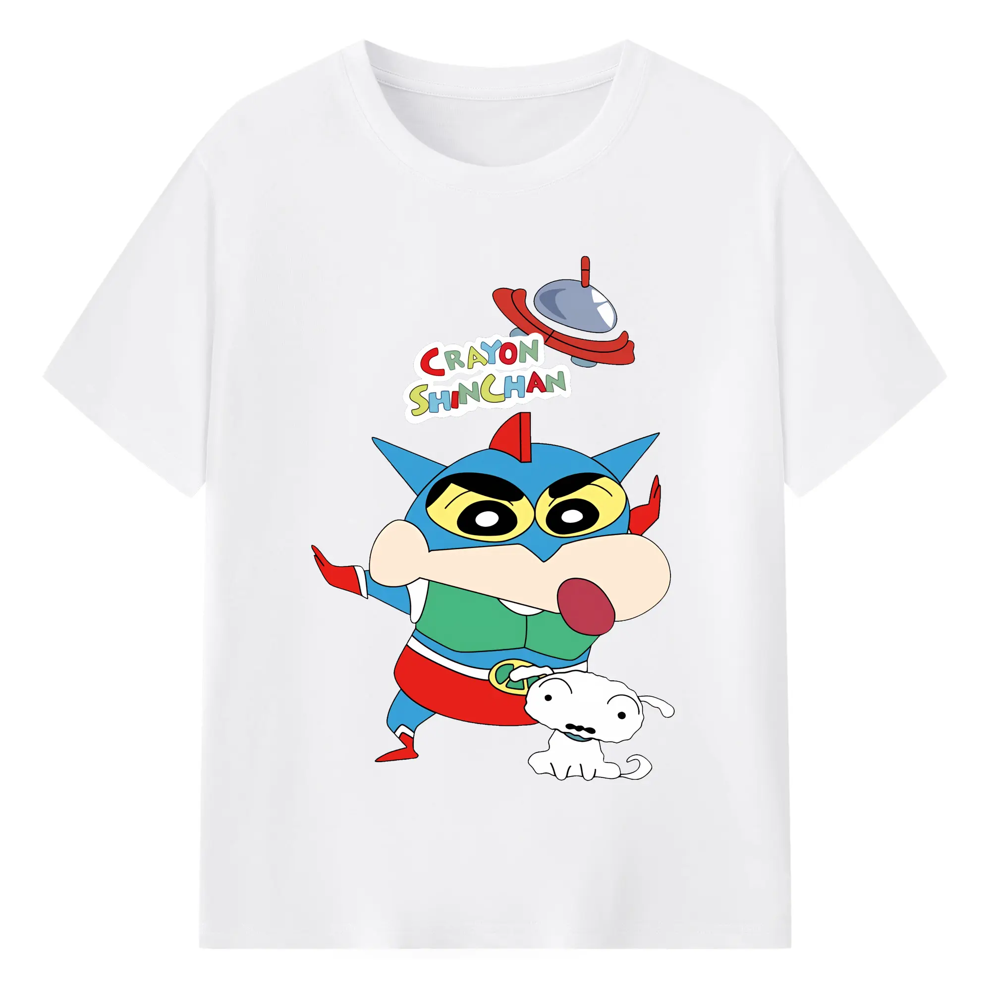 クレヨンしんちゃん グッズ アクション仮面 - 綿100％ 半袖Tシャツ ・ フロントプリント ・ 快適 通気性 ・ 日常使い 散歩 スポーツ用