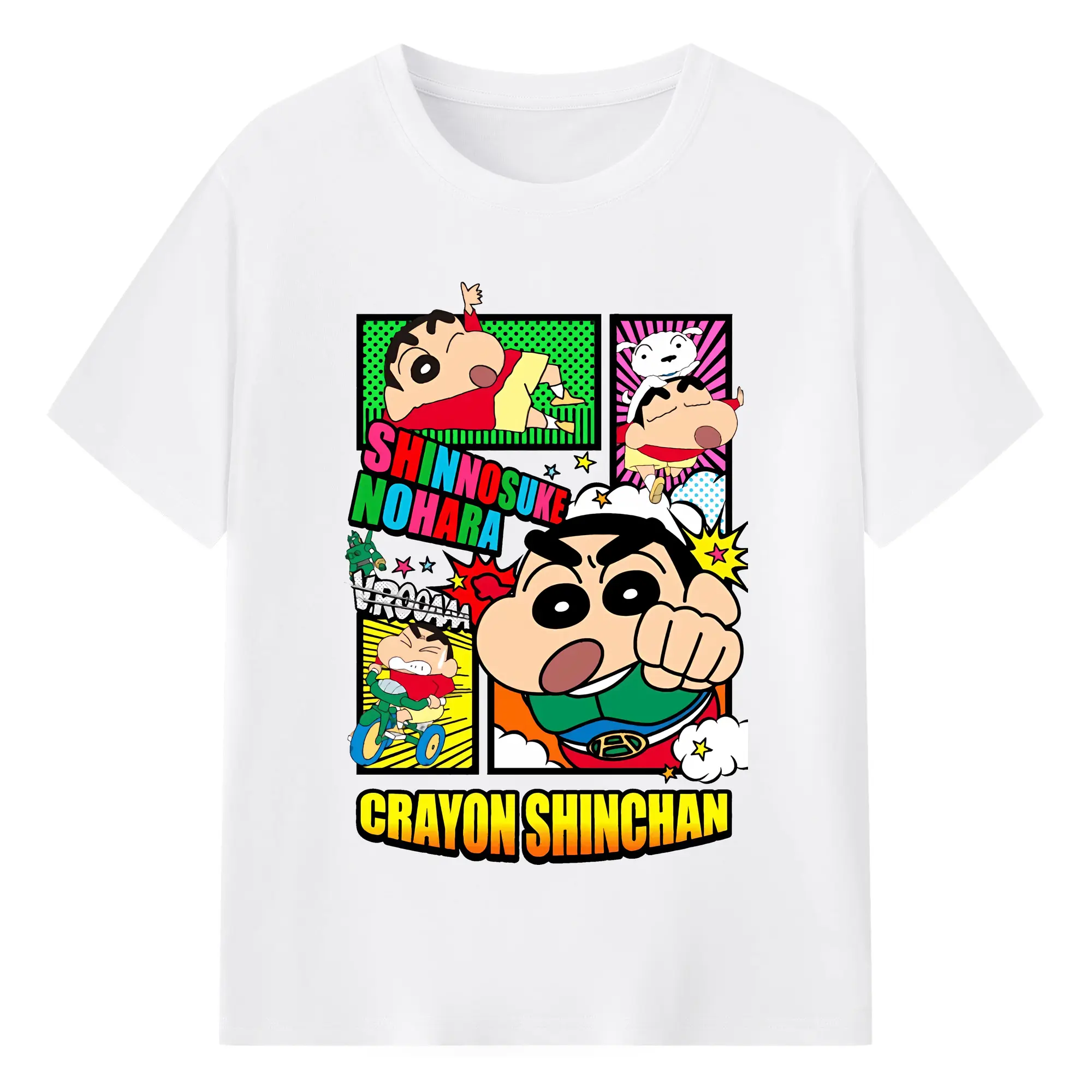 クレヨンしんちゃん グッズ アクション仮面 - 綿100％ 半袖Tシャツ ・ フロントプリント ・ 快適 通気性 ・ 日常使い 散歩 スポーツ用