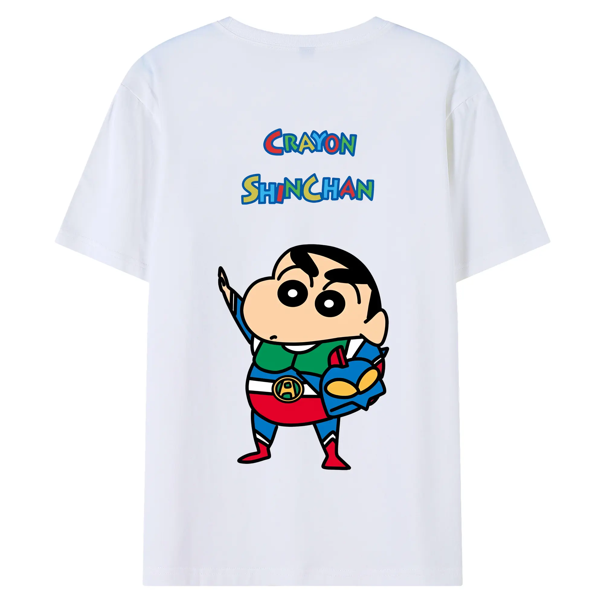 クレヨンしんちゃん グッズ アクション仮面 - 綿100％ 半袖Tシャツ ・ バックプリント ・ 快適 通気性 ・ 日常使い 散歩 スポーツ用
