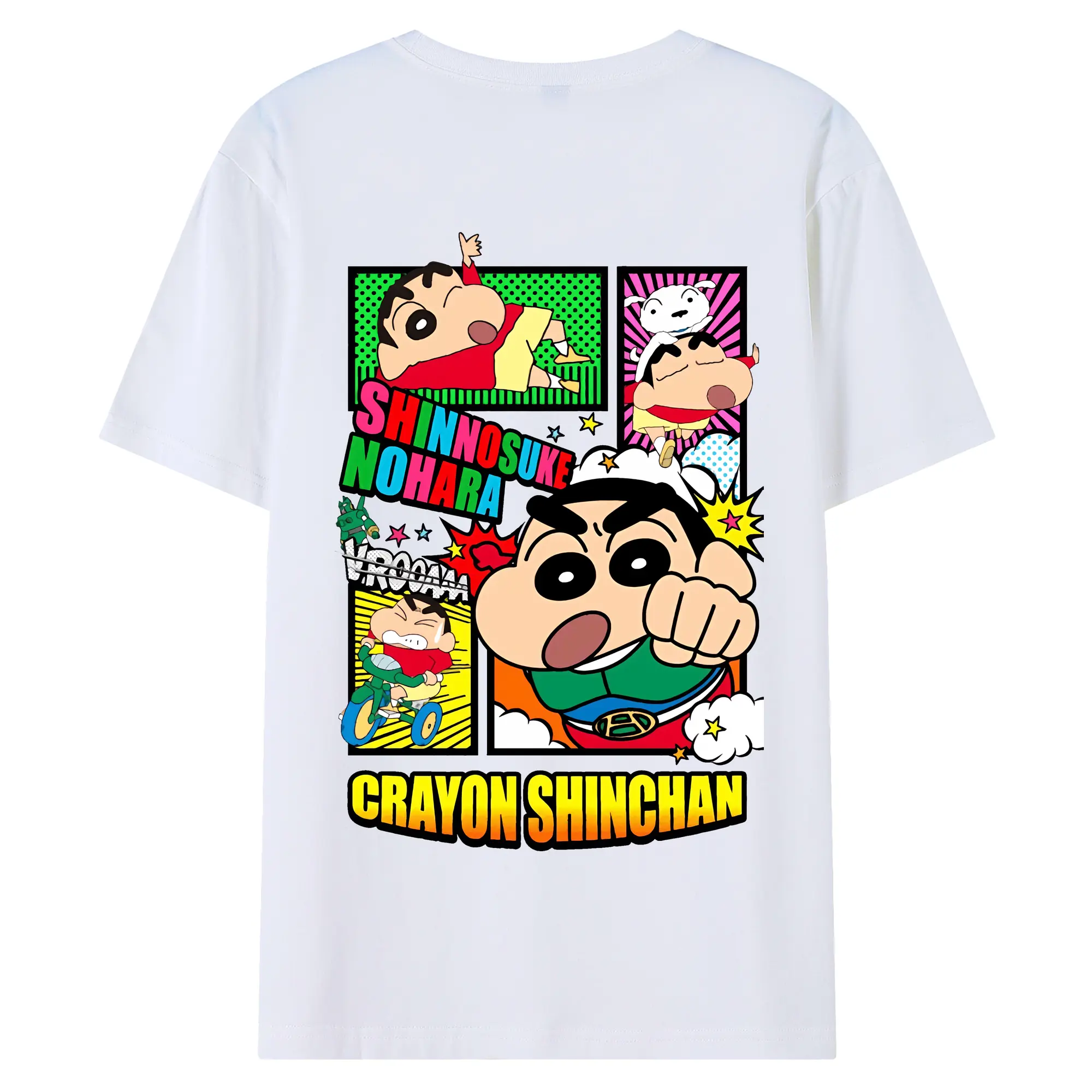 クレヨンしんちゃん グッズ アクション仮面 - 綿100％ 半袖Tシャツ ・ バックプリント ・ 快適 通気性 ・ 日常使い 散歩 スポーツ用