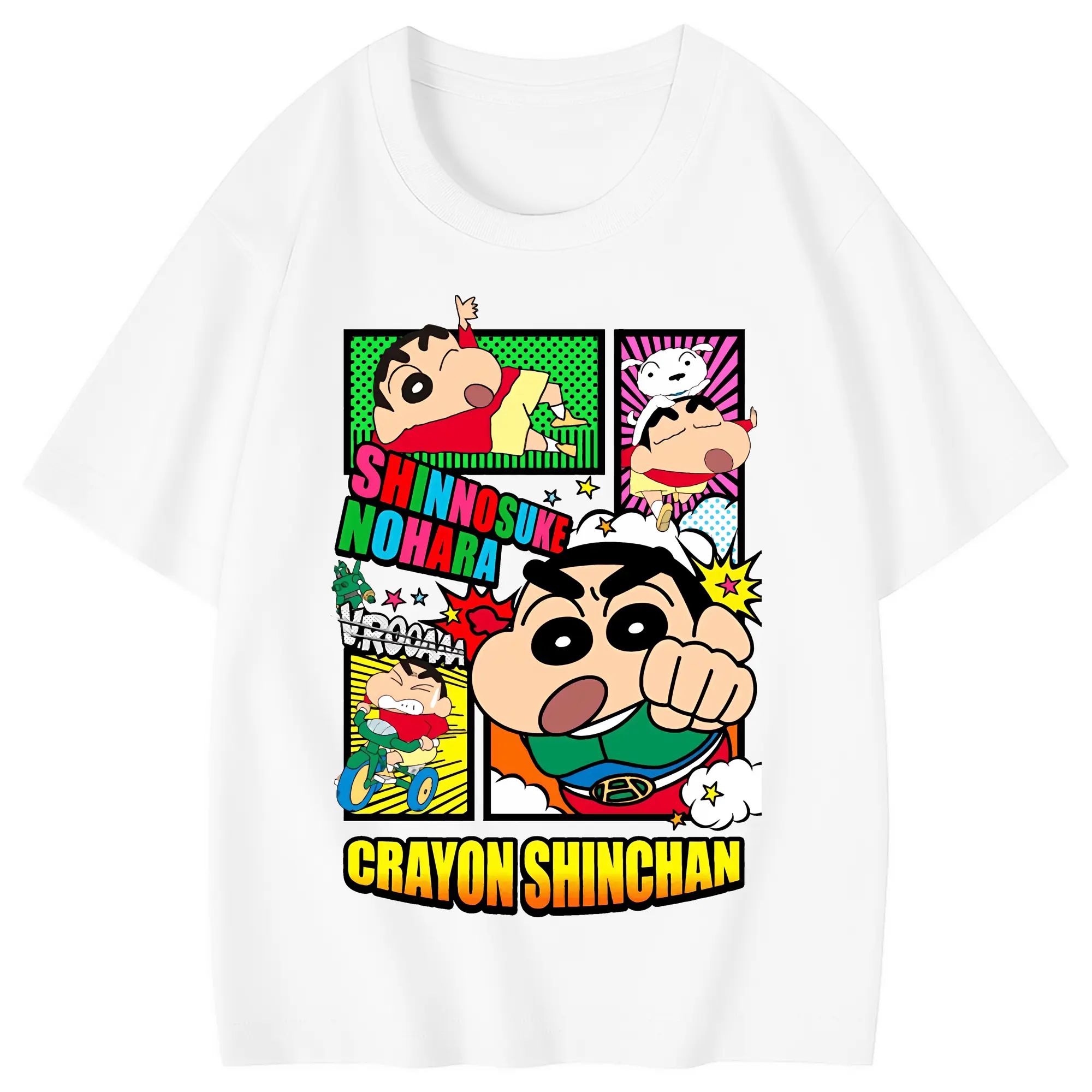 クレヨンしんちゃん グッズ アクション仮面 - 綿100％ キッズTシャツ ・ フロントプリント ・ 快適 通気性 ・ スポーツ カジュアル 散歩用