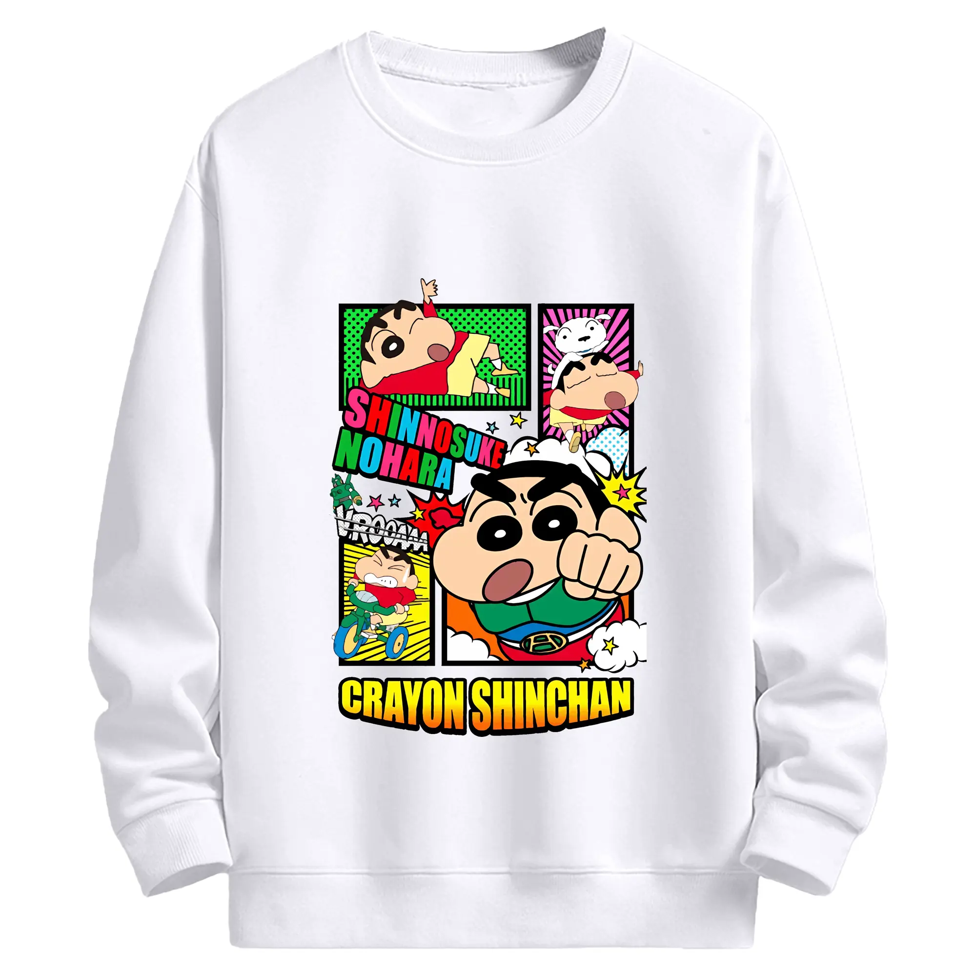 クレヨンしんちゃん グッズ アクション仮面 - 高品質 クルーネック スウェット ・ コットン59％ ポリエステル41％ ・ ユニセックス 長袖 トレーナー ・ カジュアル デイリー スポーツ 散歩用