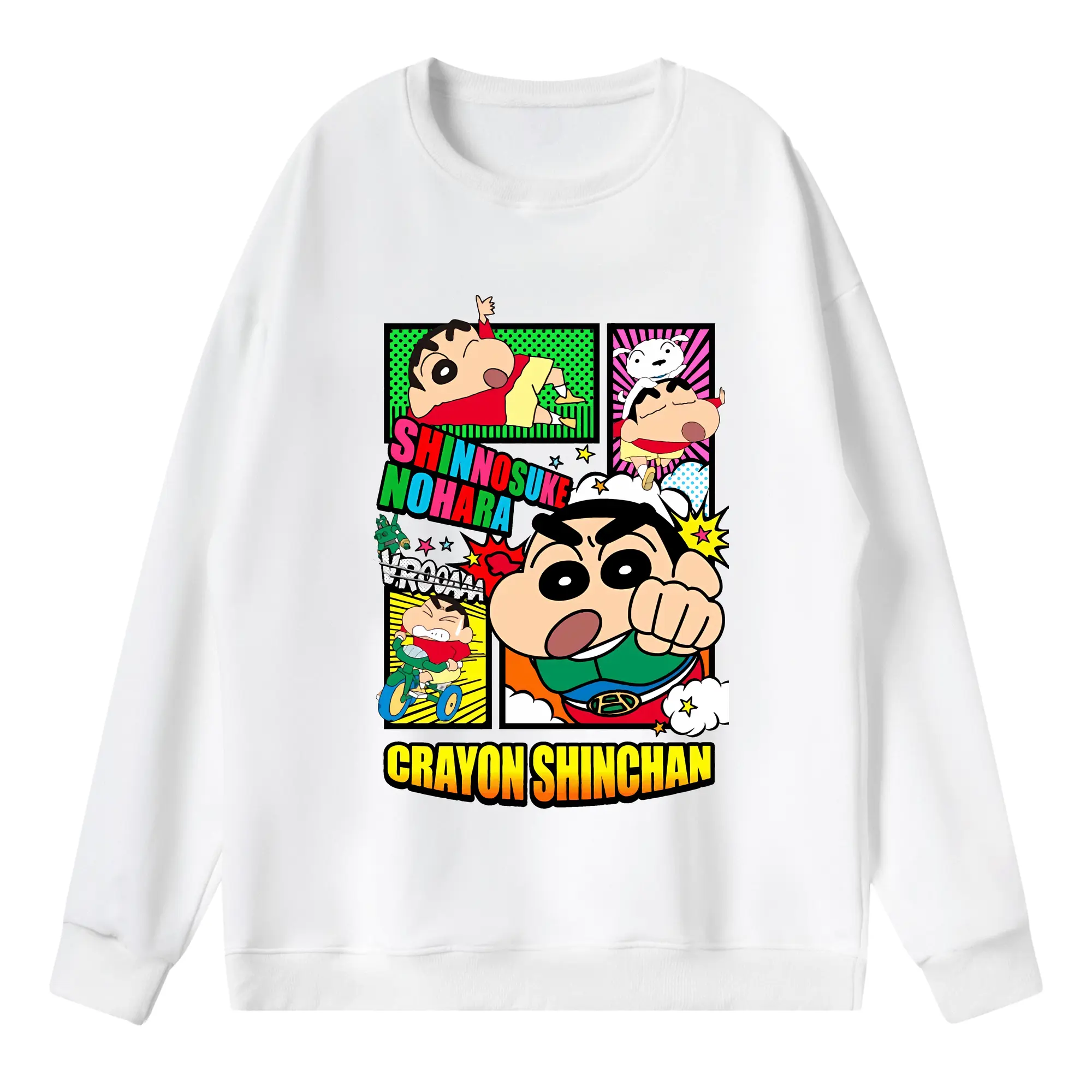 クレヨンしんちゃん グッズ アクション仮面 - 薄手 クルーネック スウェット 裏毛260g · ポリエステル 春秋向け カジュアル 男女兼用 · トレーナー デイリー スポーツ 散歩に最適