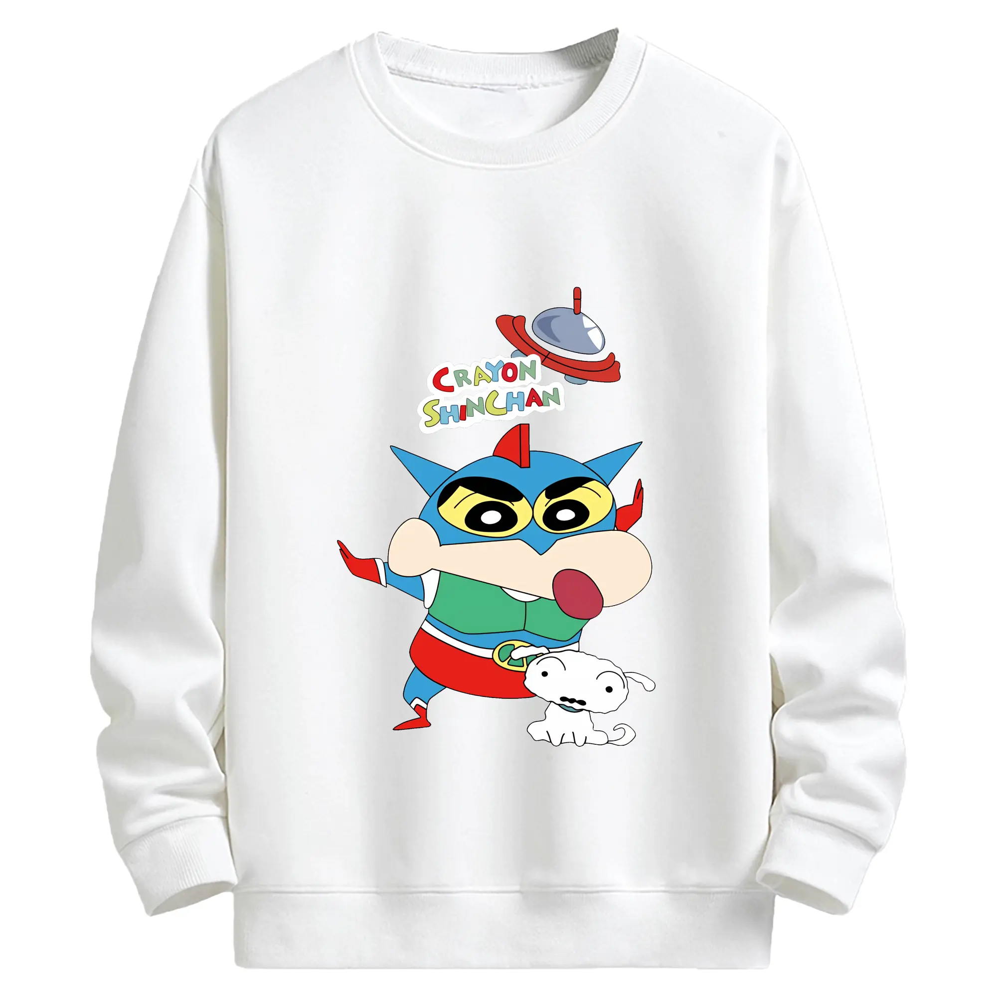 クレヨンしんちゃん グッズ アクション仮面 - キッズ クルーネックスウェットシャツ ・ フロントプリント ・ 綿80％ ポリエステル20％ ・ 快適 通学 スポーツ 日常使い お散歩用