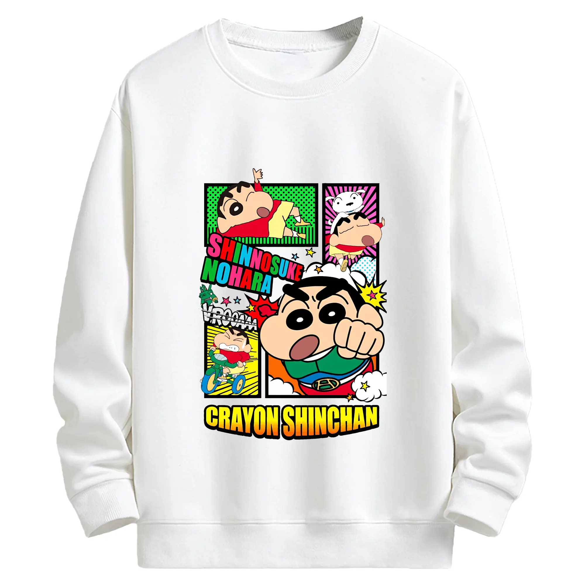 クレヨンしんちゃん グッズ アクション仮面 - キッズ クルーネックスウェットシャツ ・ フロントプリント ・ 綿80％ ポリエステル20％ ・ 快適 通学 スポーツ 日常使い お散歩用