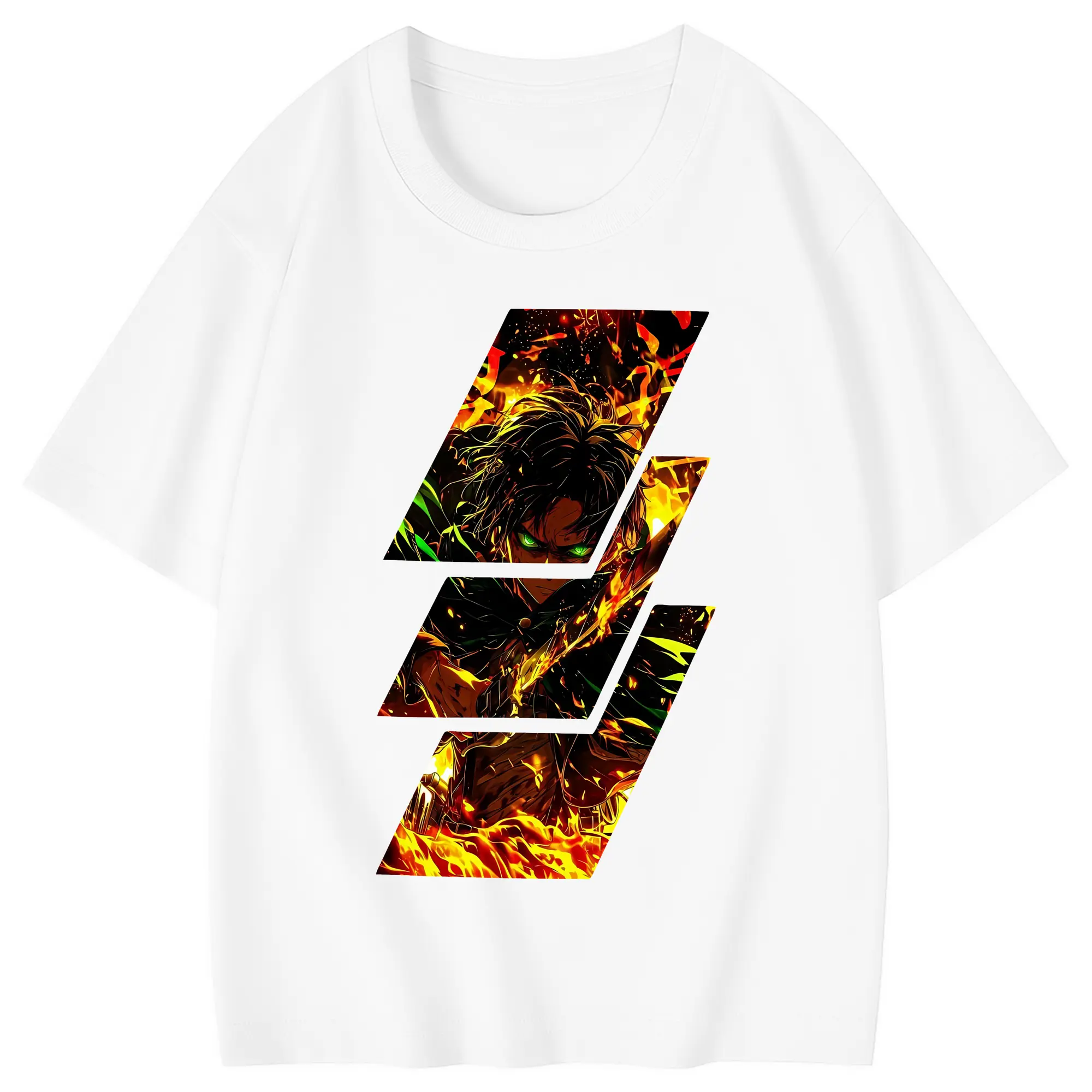 進撃の巨人 グッズ エレン・イェーガー - 綿100％ キッズTシャツ ・ フロントプリント ・ 快適 通気性 ・ スポーツ カジュアル 散歩用