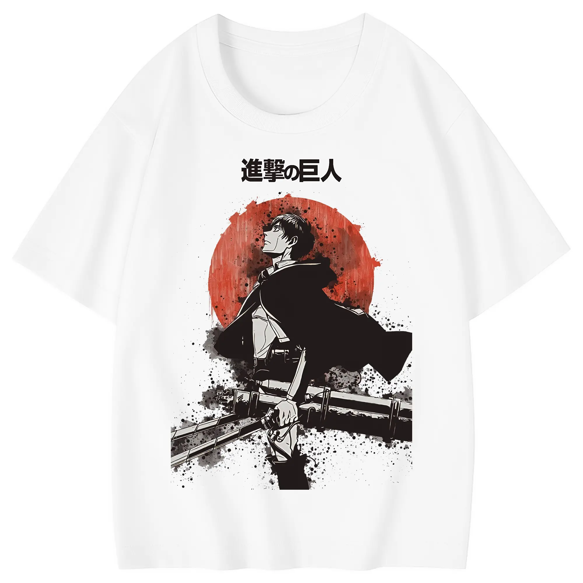 進撃の巨人 グッズ エレン・イェーガー - 綿100％ キッズTシャツ ・ フロントプリント ・ 快適 通気性 ・ スポーツ カジュアル 散歩用