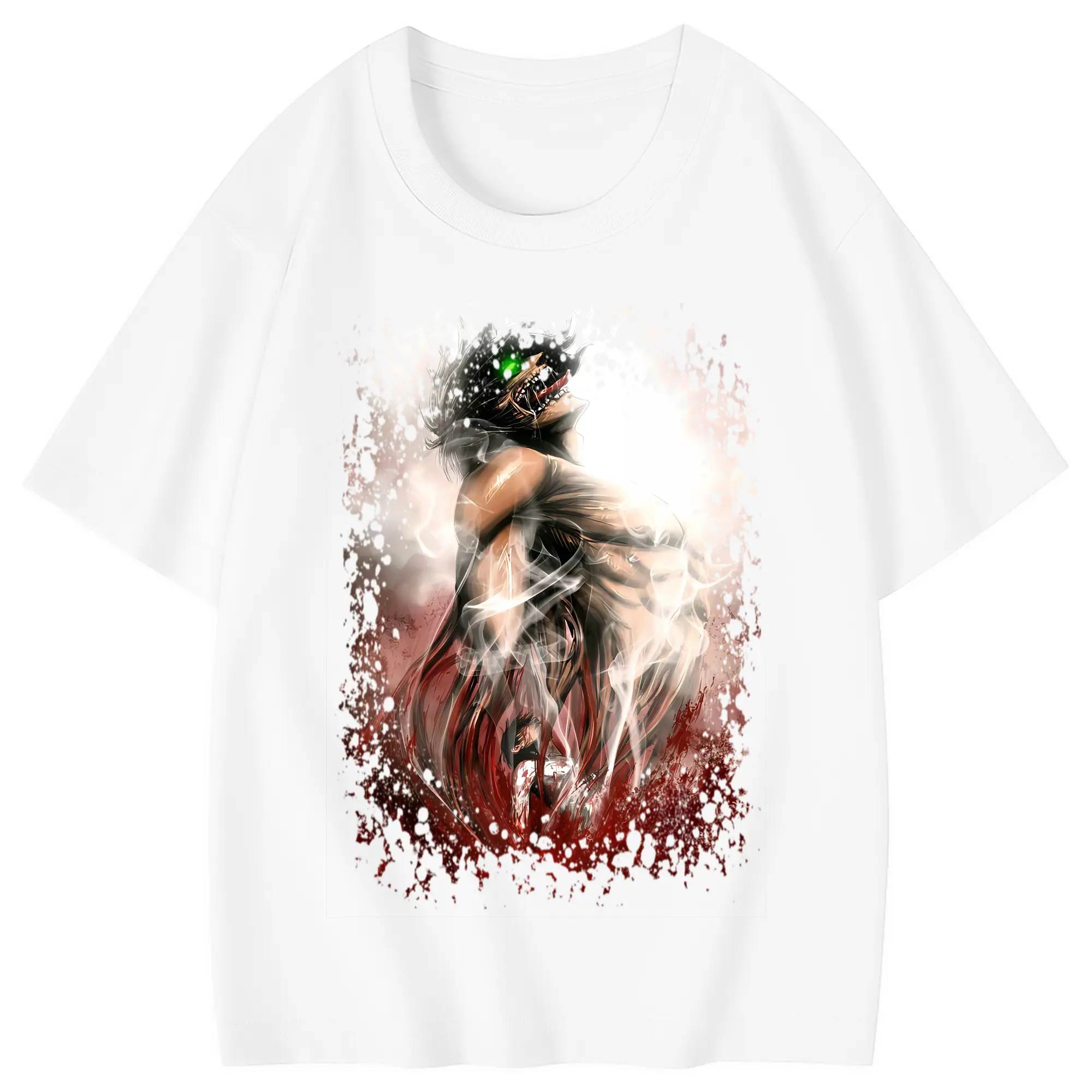 進撃の巨人 グッズ エレン・イェーガー - 綿100％ キッズTシャツ ・ フロントプリント ・ 快適 通気性 ・ スポーツ カジュアル 散歩用