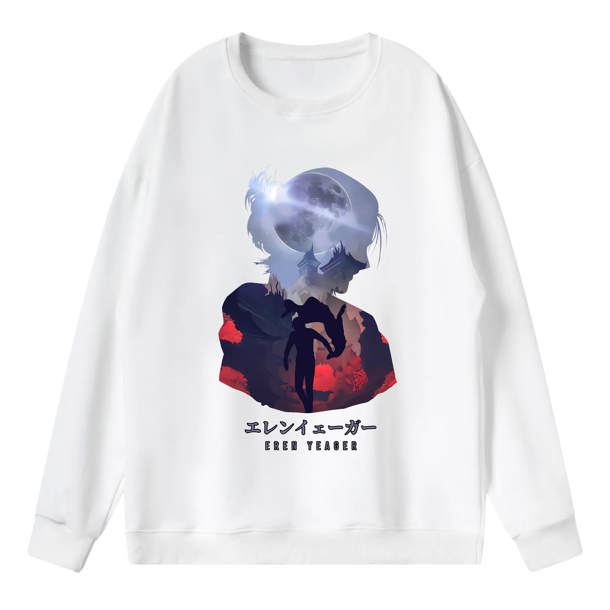 進撃の巨人 グッズ エレン・イェーガー - 薄手 クルーネック スウェット 裏毛260g · ポリエステル 春秋向け カジュアル 男女兼用 · トレーナー デイリー スポーツ 散歩に最適
