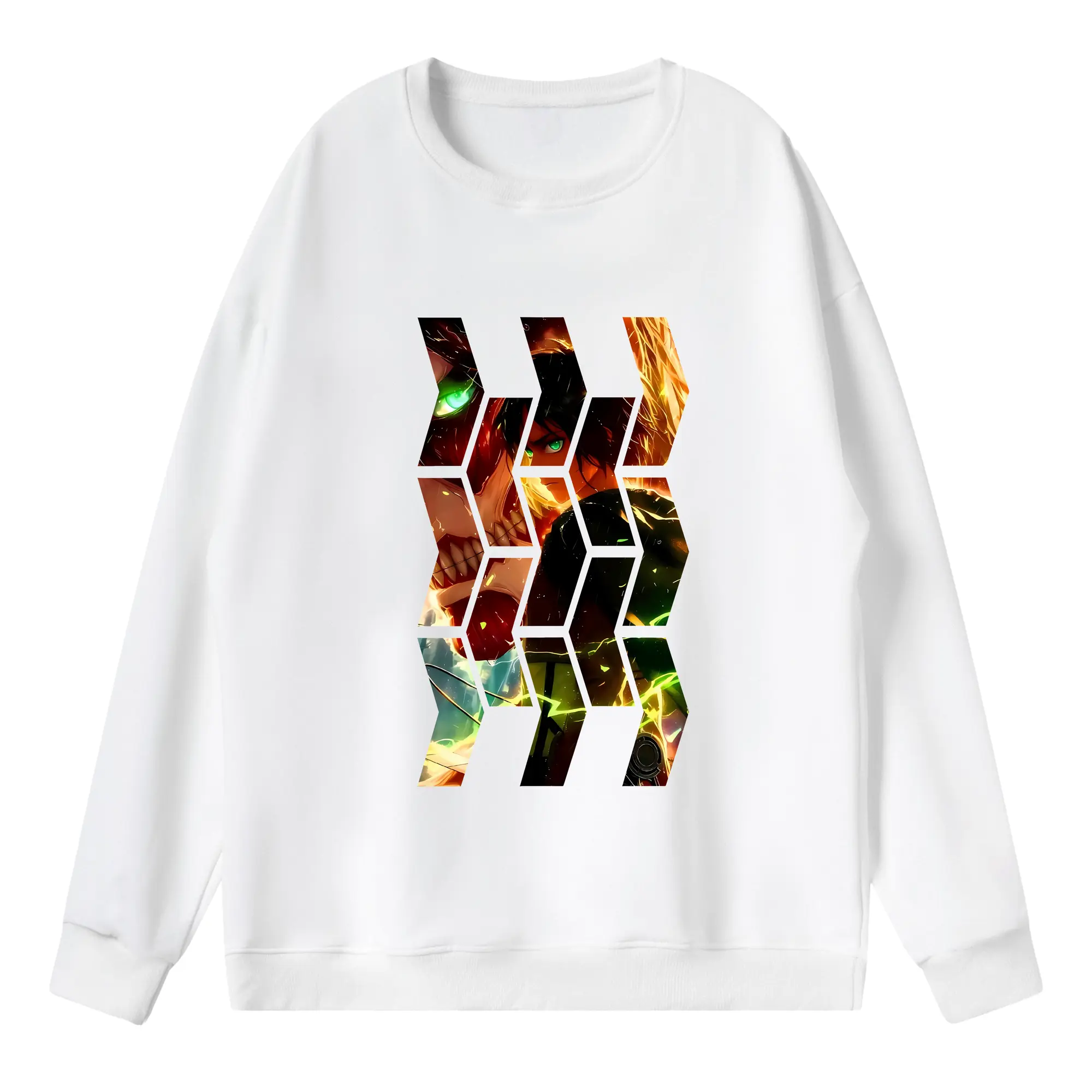 進撃の巨人 グッズ エレン・イェーガー - 薄手 クルーネック スウェット 裏毛260g · ポリエステル 春秋向け カジュアル 男女兼用 · トレーナー デイリー スポーツ 散歩に最適