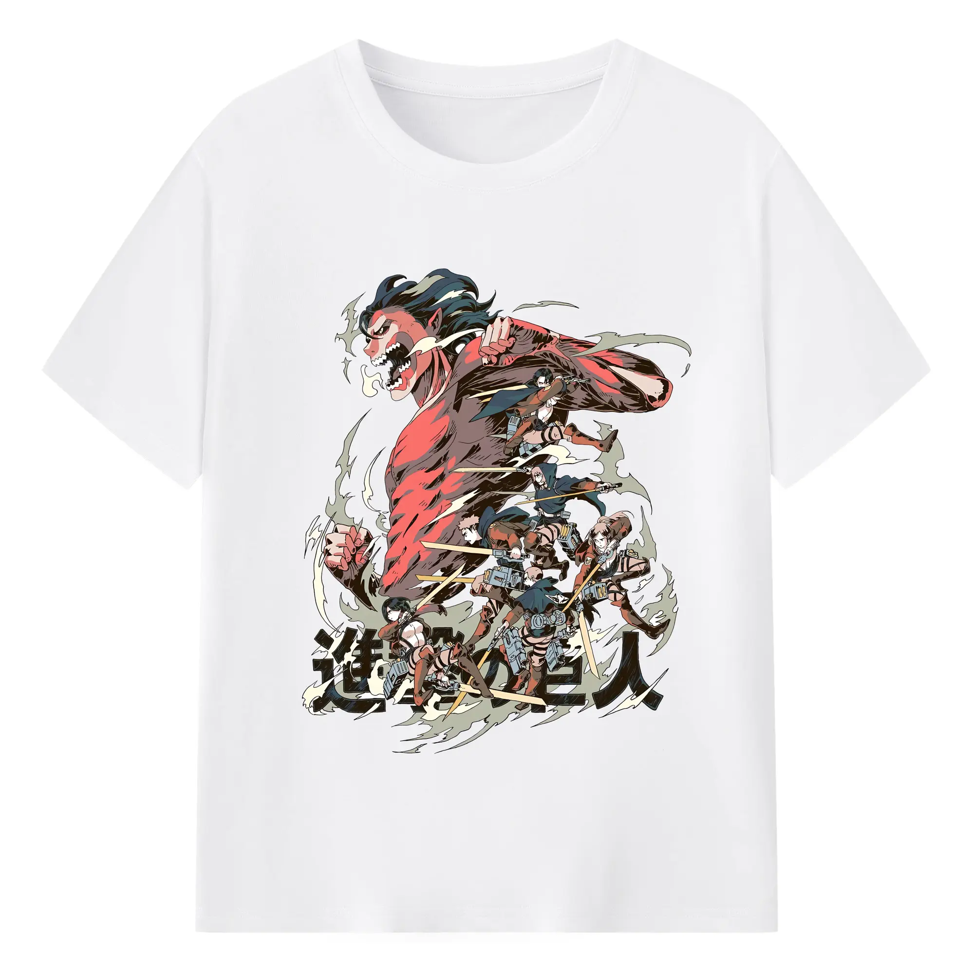 進撃の巨人 グッズ ミカサ・アッカーマン - 綿100％ 半袖Tシャツ ・ フロントプリント ・ 快適 通気性 ・ 日常使い 散歩 スポーツ用