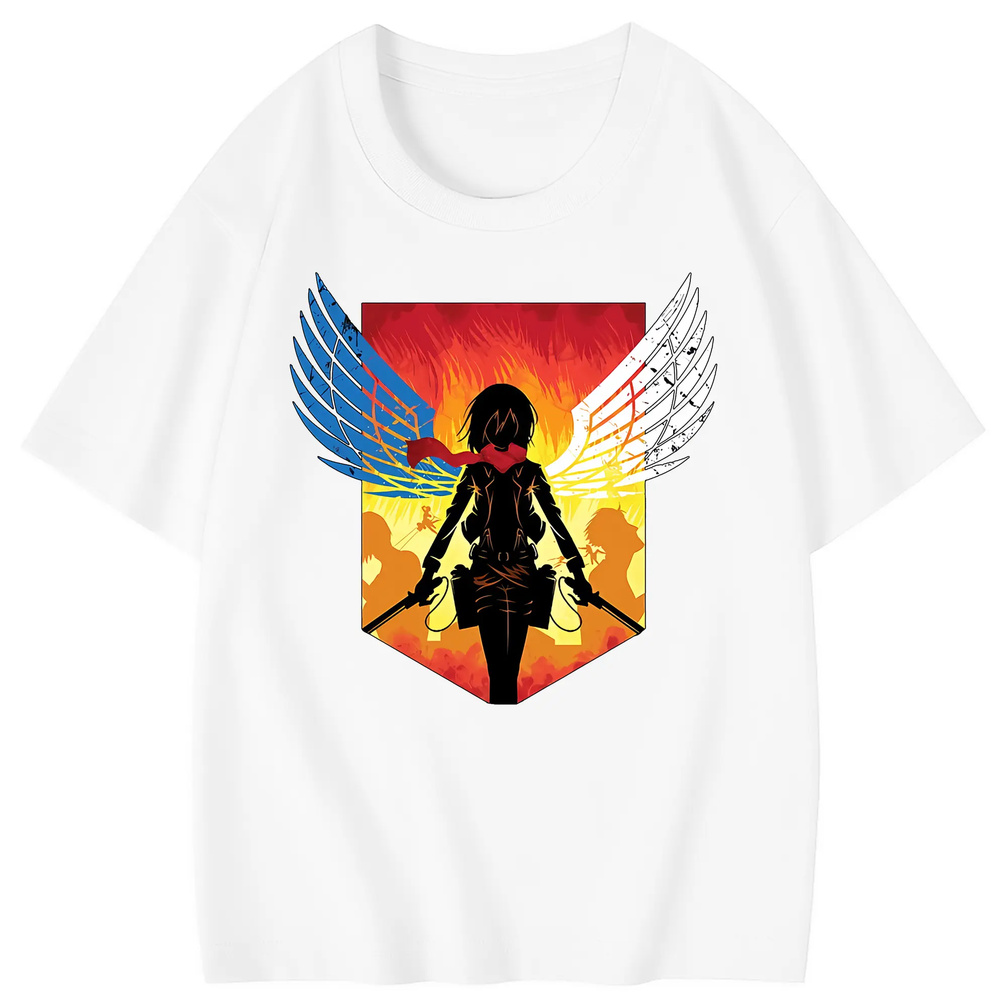 進撃の巨人 グッズ ミカサ・アッカーマン - 綿100％ キッズTシャツ ・ フロントプリント ・ 快適 通気性 ・ スポーツ カジュアル 散歩用