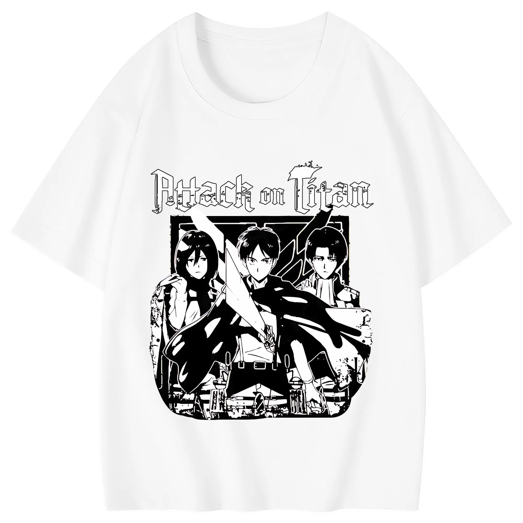 進撃の巨人 グッズ ミカサ・アッカーマン - 綿100％ キッズTシャツ ・ フロントプリント ・ 快適 通気性 ・ スポーツ カジュアル 散歩用