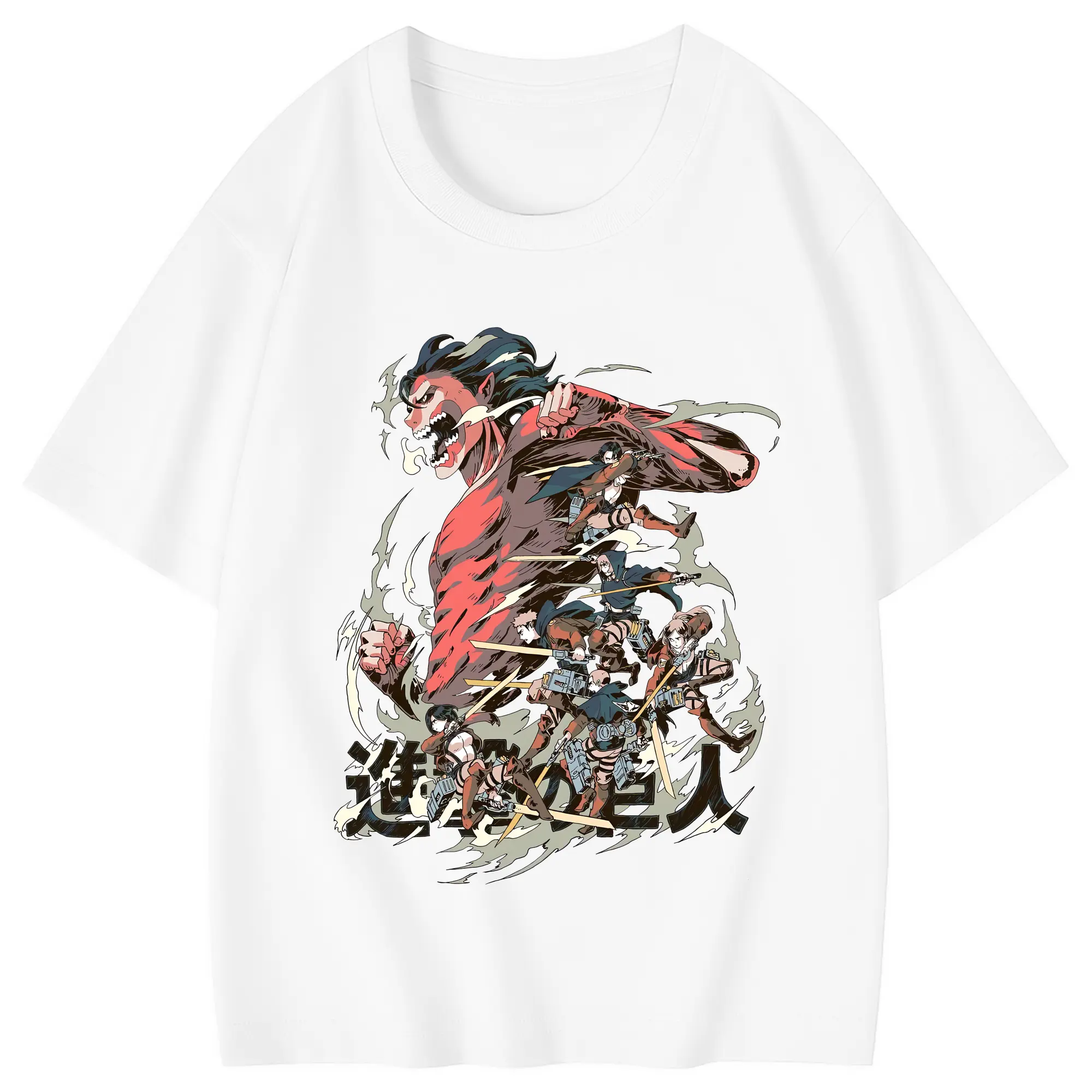 進撃の巨人 グッズ ミカサ・アッカーマン - 綿100％ キッズTシャツ ・ フロントプリント ・ 快適 通気性 ・ スポーツ カジュアル 散歩用