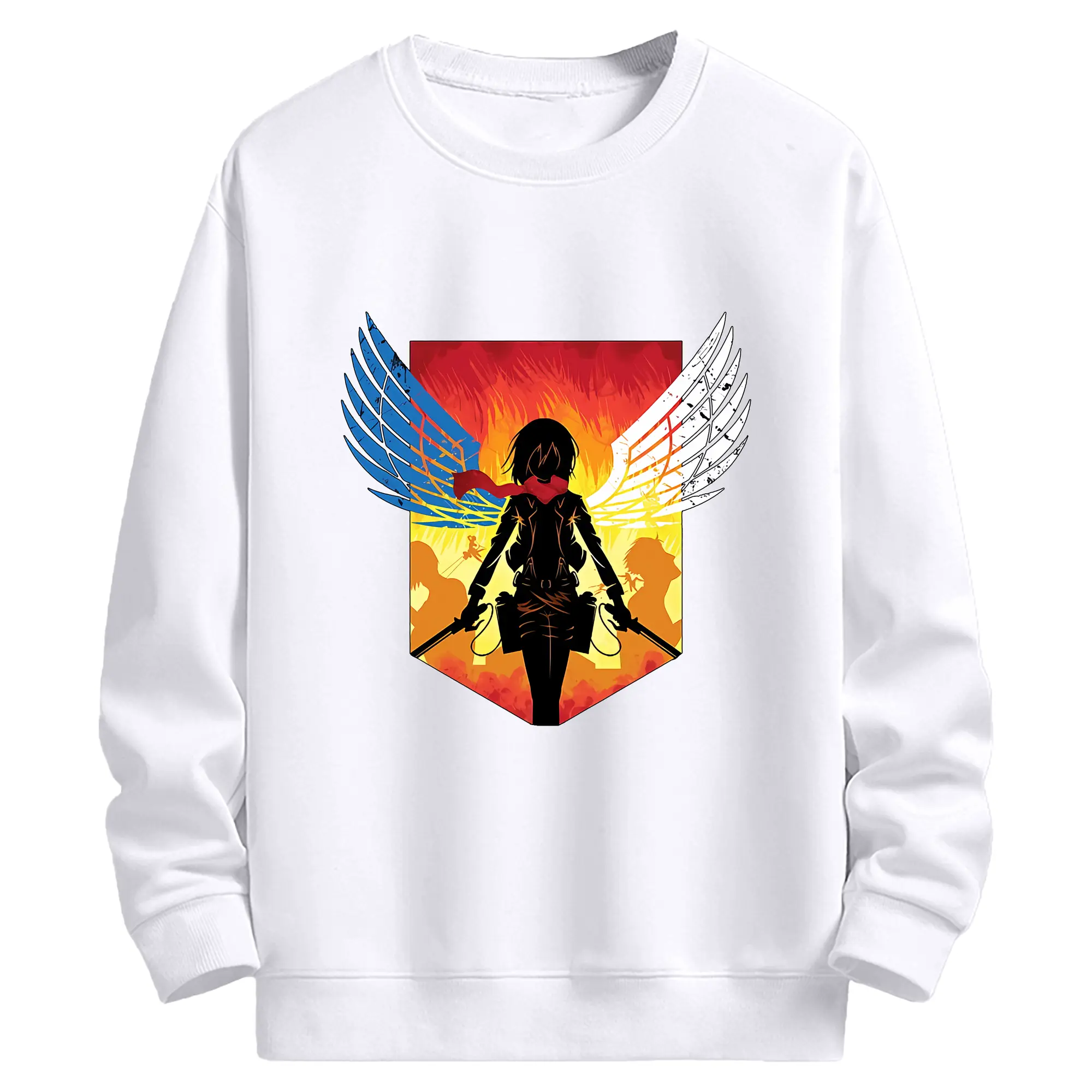 進撃の巨人 グッズ ミカサ・アッカーマン - 高品質 クルーネック スウェット ・ コットン59％ ポリエステル41％ ・ ユニセックス 長袖 トレーナー ・ カジュアル デイリー スポーツ 散歩用