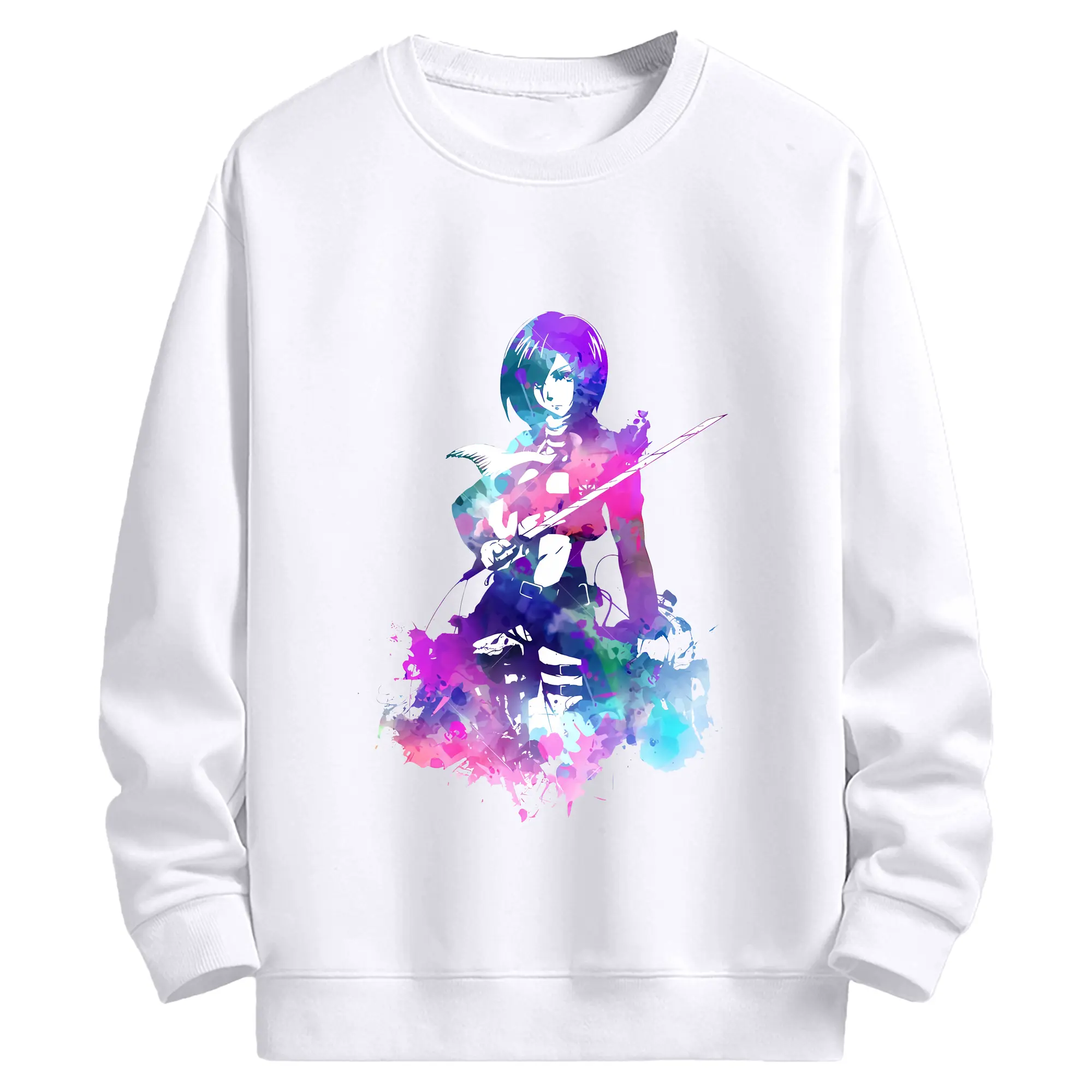 進撃の巨人 グッズ ミカサ・アッカーマン - 高品質 クルーネック スウェット ・ コットン59％ ポリエステル41％ ・ ユニセックス 長袖 トレーナー ・ カジュアル デイリー スポーツ 散歩用