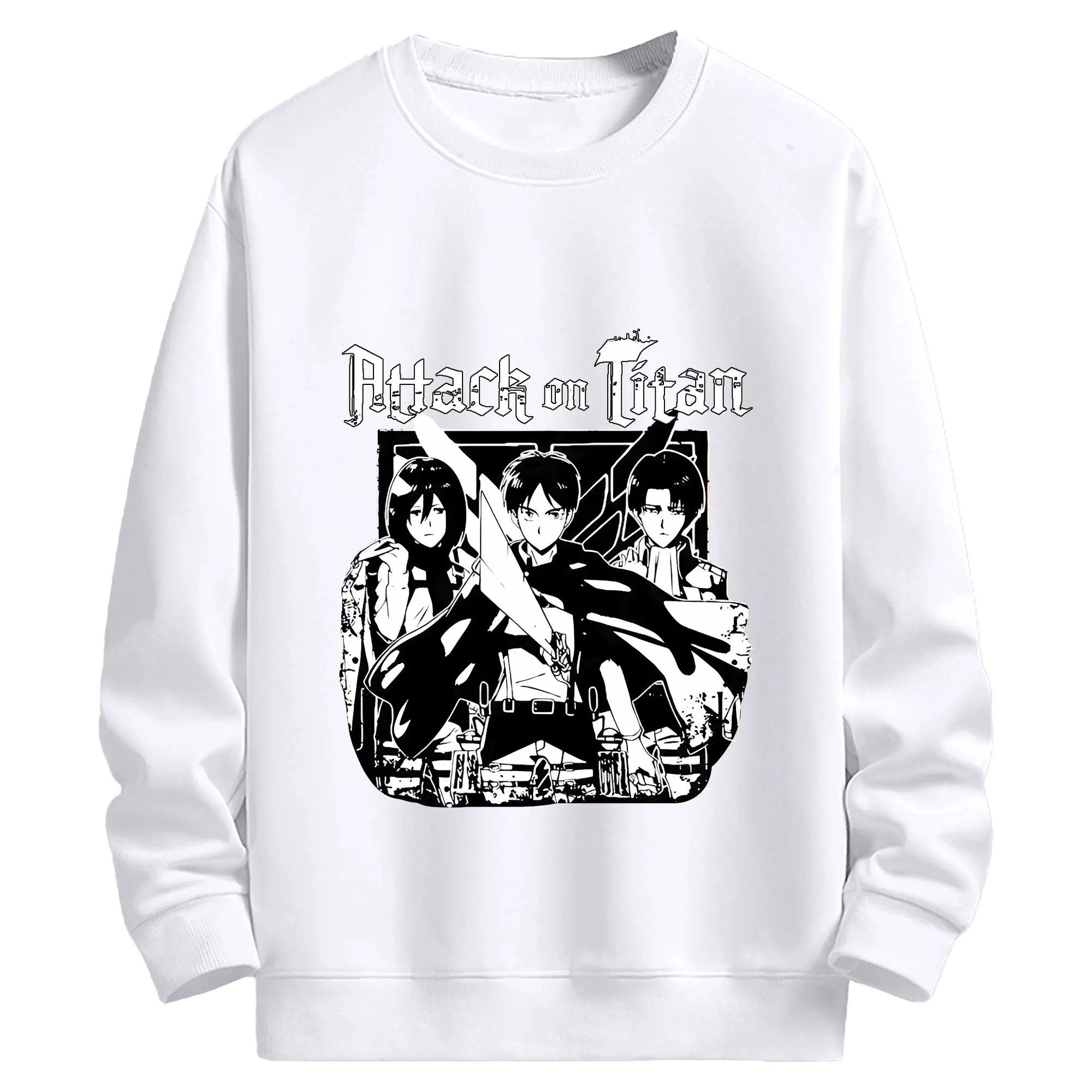 進撃の巨人 グッズ ミカサ・アッカーマン - 高品質 クルーネック スウェット ・ コットン59％ ポリエステル41％ ・ ユニセックス 長袖 トレーナー ・ カジュアル デイリー スポーツ 散歩用