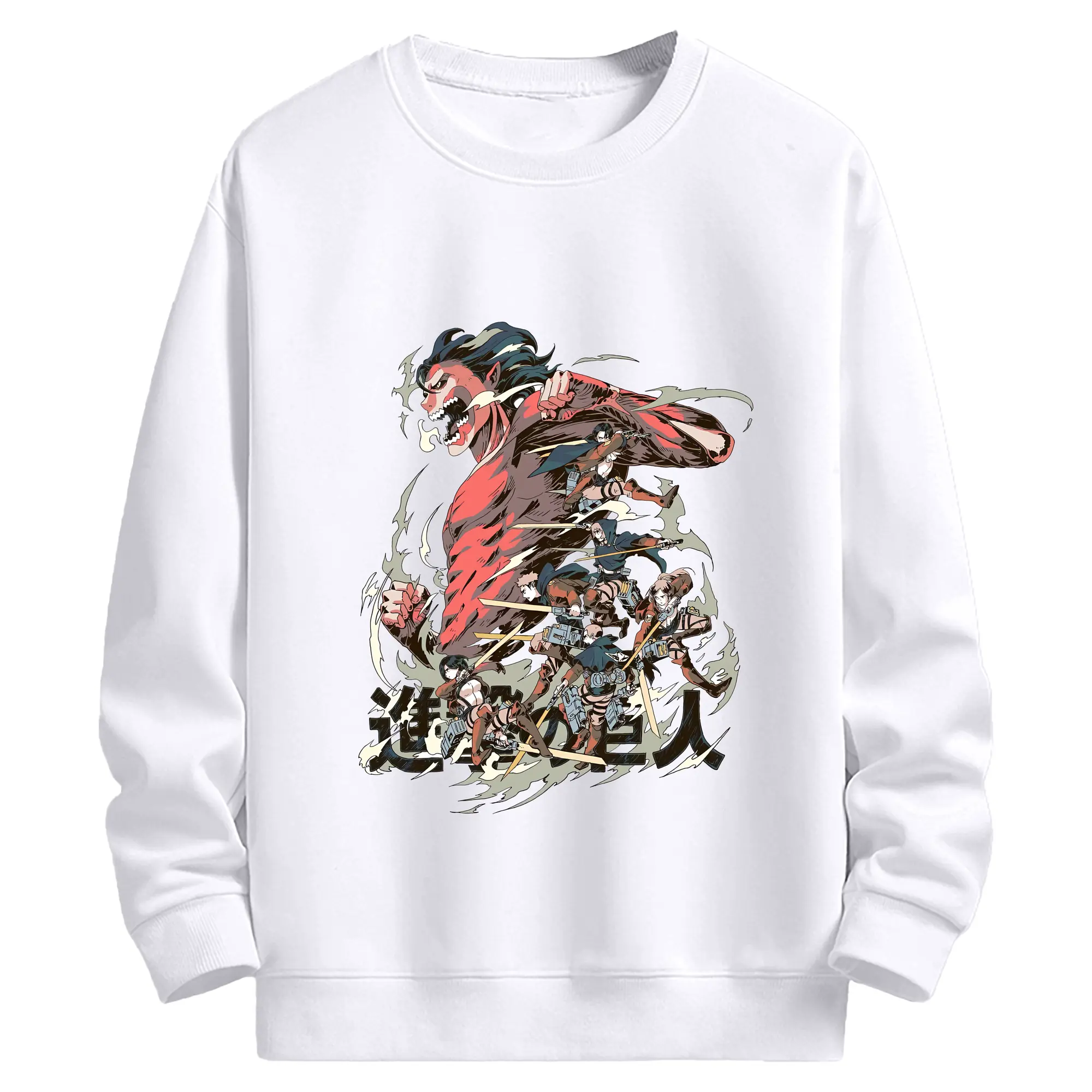 進撃の巨人 グッズ ミカサ・アッカーマン - 高品質 クルーネック スウェット ・ コットン59％ ポリエステル41％ ・ ユニセックス 長袖 トレーナー ・ カジュアル デイリー スポーツ 散歩用