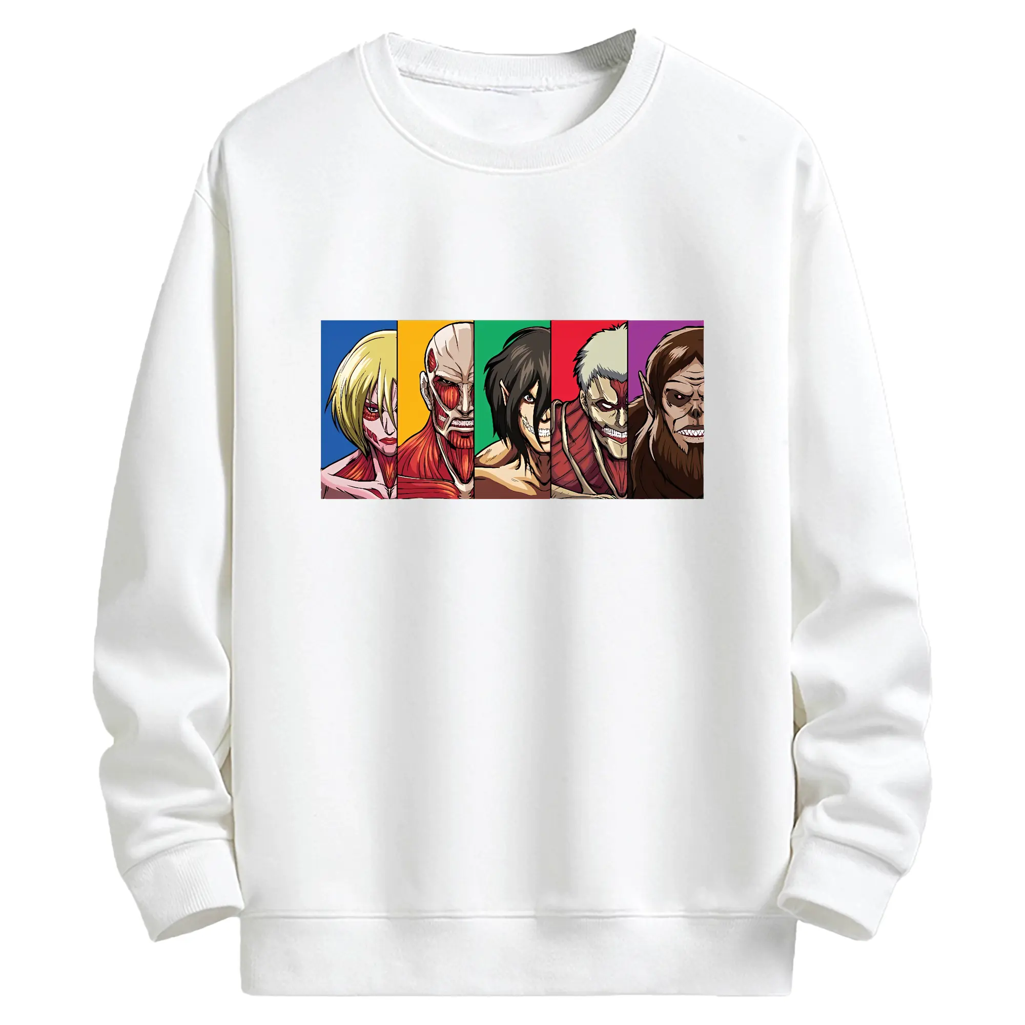 進撃の巨人 グッズ ミカサ・アッカーマン - キッズ クルーネックスウェットシャツ ・ フロントプリント ・ 綿80％ ポリエステル20％ ・ 快適 通学 スポーツ 日常使い お散歩用