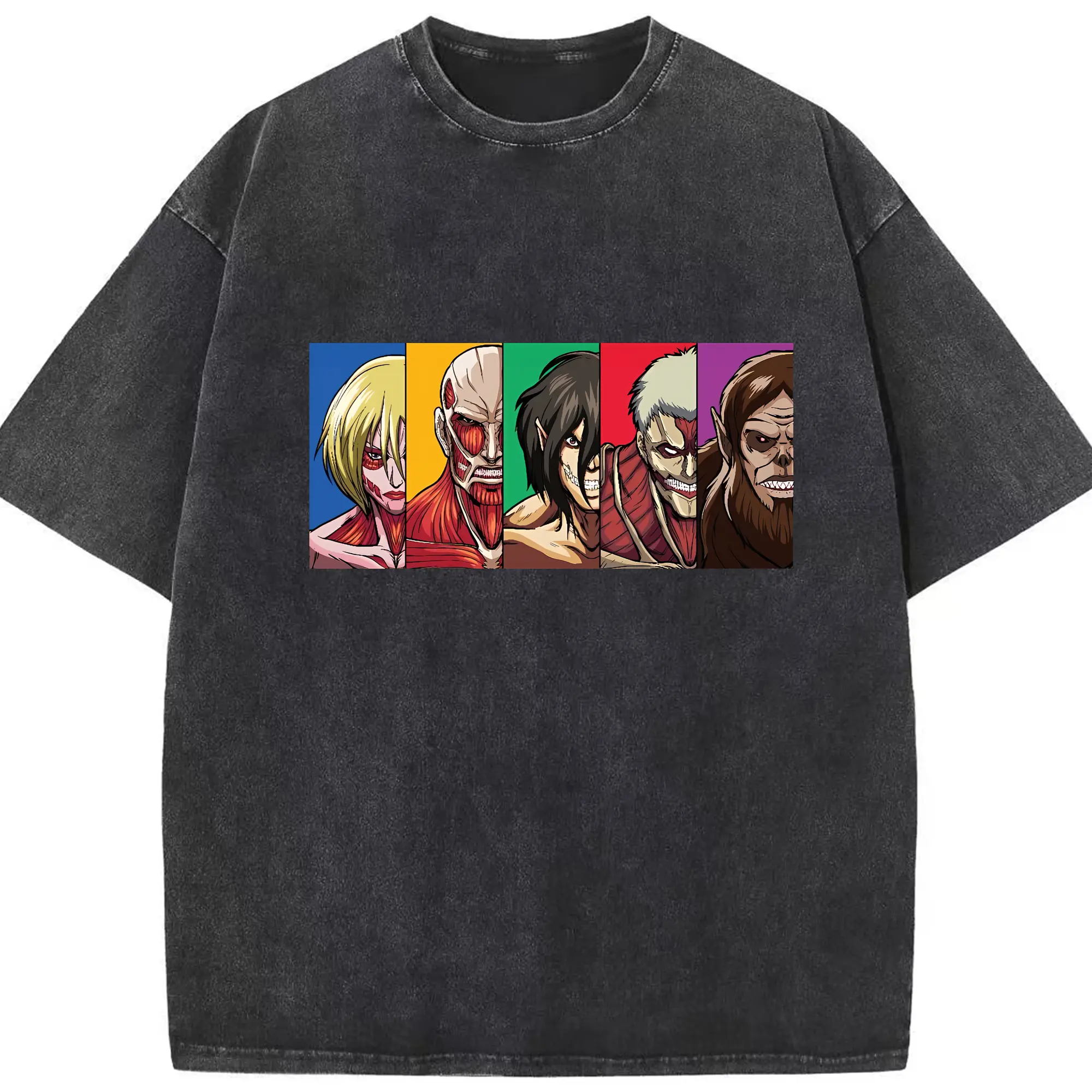 進撃の巨人 グッズ ミカサ・アッカーマン - 綿100％ ヴィンテージ風 半袖Tシャツ ・ フロントプリント ・ 柔らか肌触り ・ 通気性 快適 ・ スポーツ カジュアル 外出用