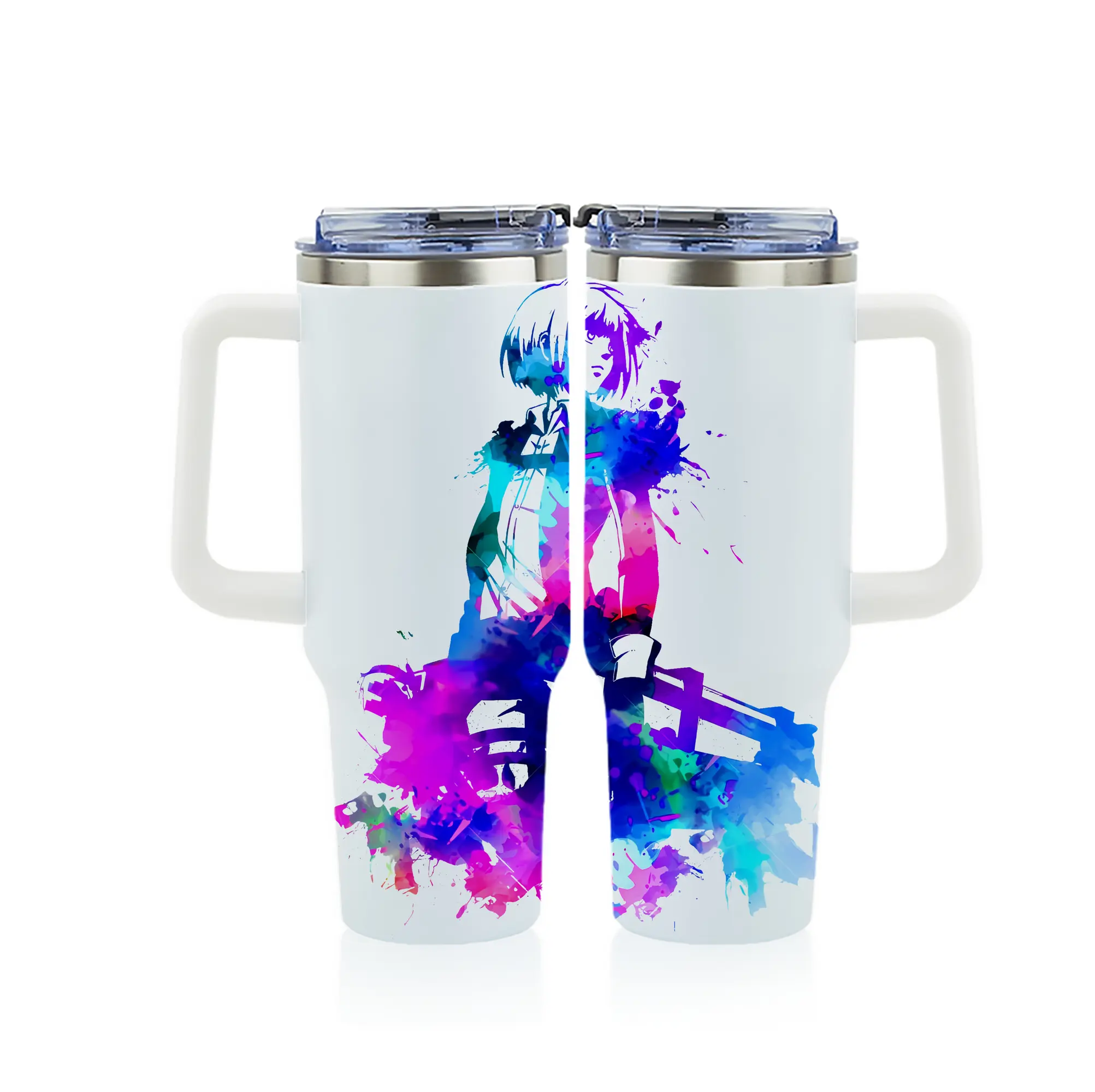 進撃の巨人 グッズ アルミン・アルレルト - 1200mL フルプリント車用タンブラー ・ 304ステンレス 内側 ・ 201ステンレス 外側 ・ 保温 保冷 ・ 通勤 ドライブ アウトドア用