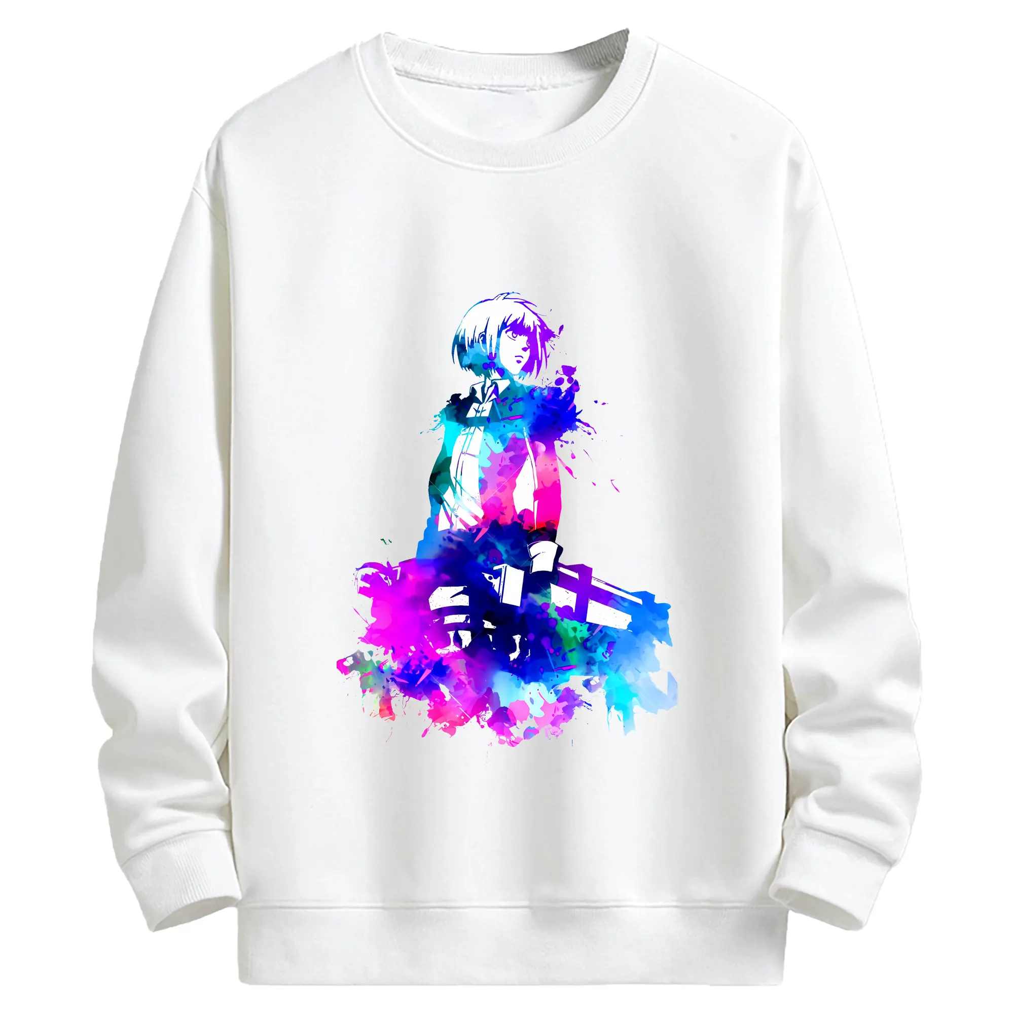 進撃の巨人 グッズ アルミン・アルレルト - キッズ クルーネックスウェットシャツ ・ フロントプリント ・ 綿80％ ポリエステル20％ ・ 快適 通学 スポーツ 日常使い お散歩用