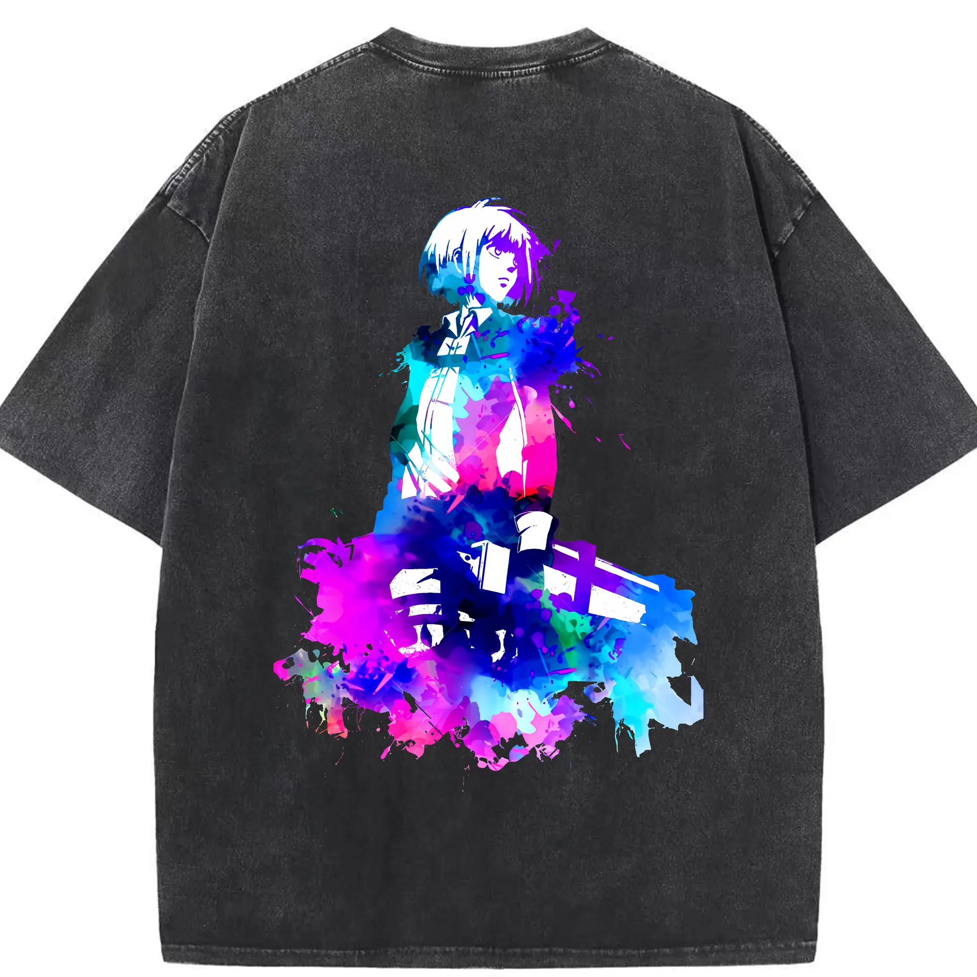 進撃の巨人 グッズ アルミン・アルレルト - 綿100％ ヴィンテージ風 半袖Tシャツ ・ 背面プリント ・ 柔らか肌触り ・ 通気性 快適 ・ スポーツ カジュアル 外出用