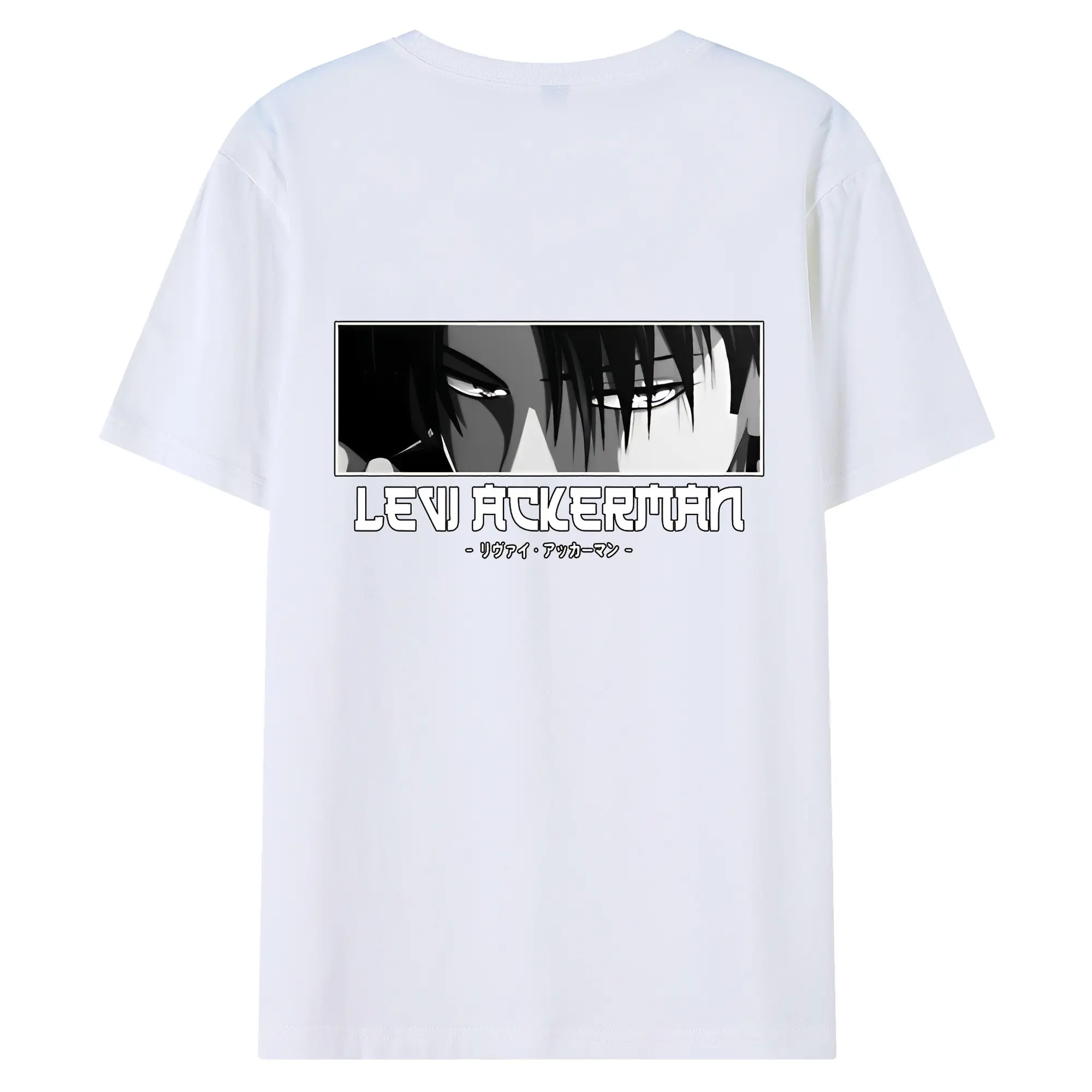 進撃の巨人 グッズ リヴァイ・アッカーマン - 綿100％ 半袖Tシャツ ・ バックプリント ・ 快適 通気性 ・ 日常使い 散歩 スポーツ用