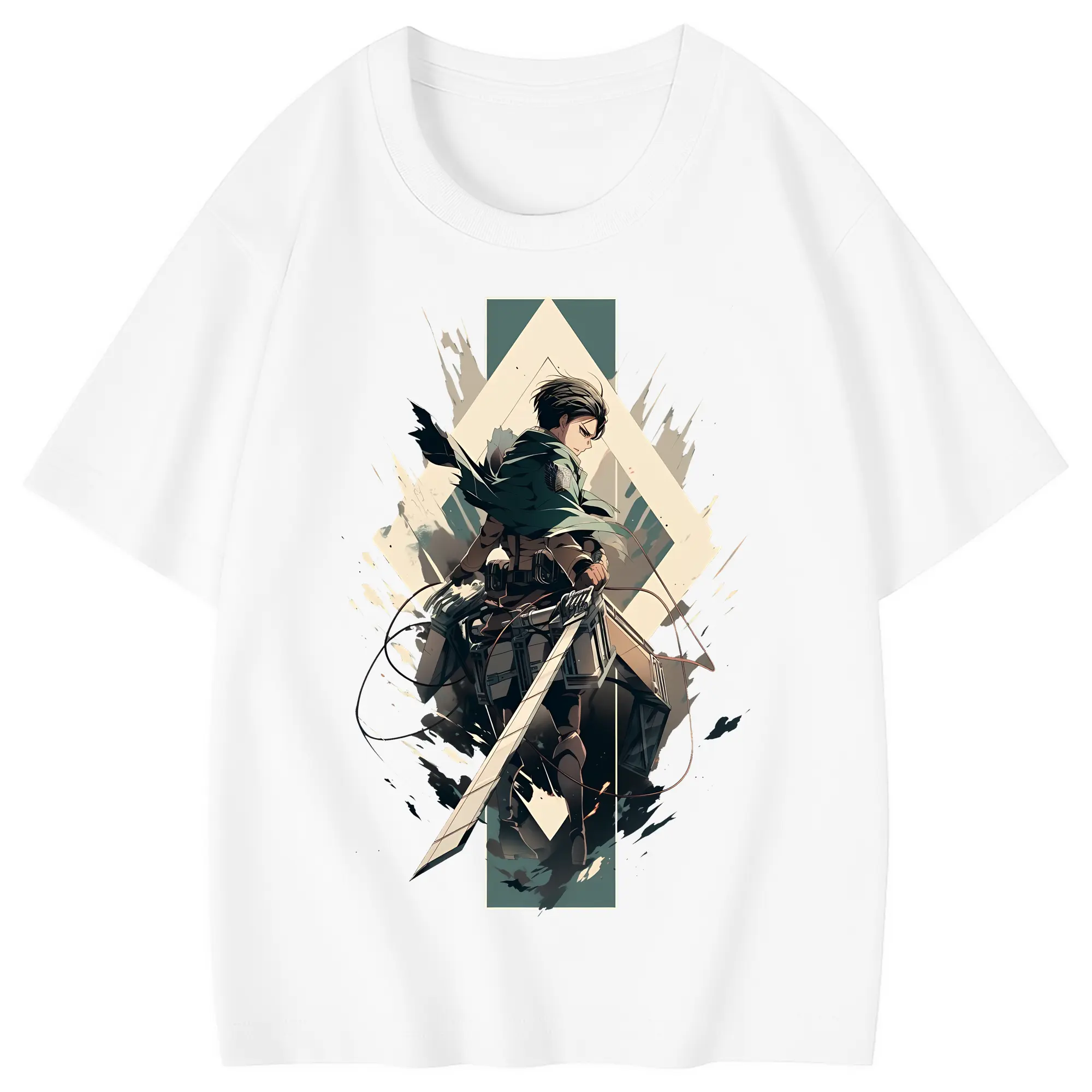 進撃の巨人 グッズ リヴァイ・アッカーマン - 綿100％ キッズTシャツ ・ フロントプリント ・ 快適 通気性 ・ スポーツ カジュアル 散歩用