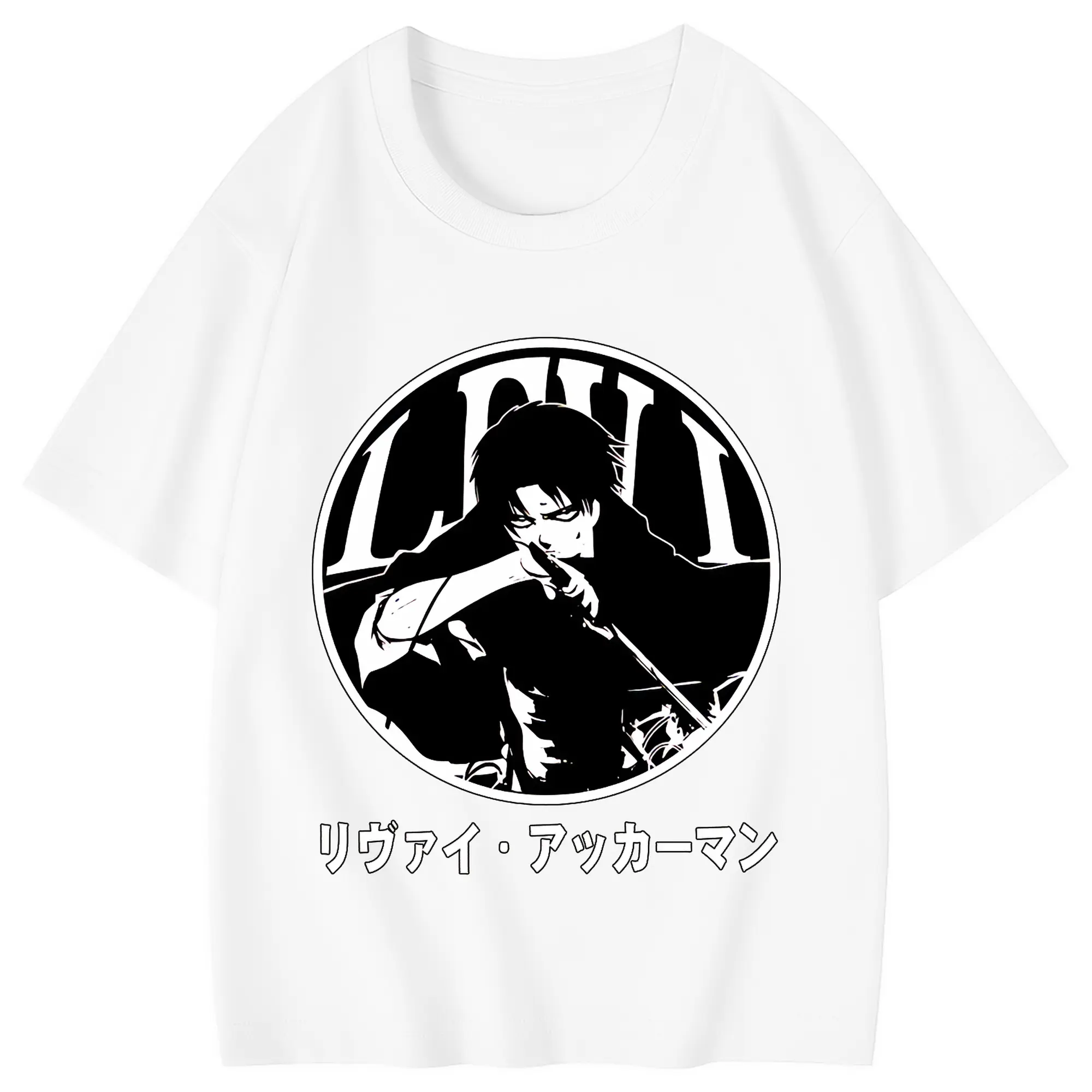 進撃の巨人 グッズ リヴァイ・アッカーマン - 綿100％ キッズTシャツ ・ フロントプリント ・ 快適 通気性 ・ スポーツ カジュアル 散歩用