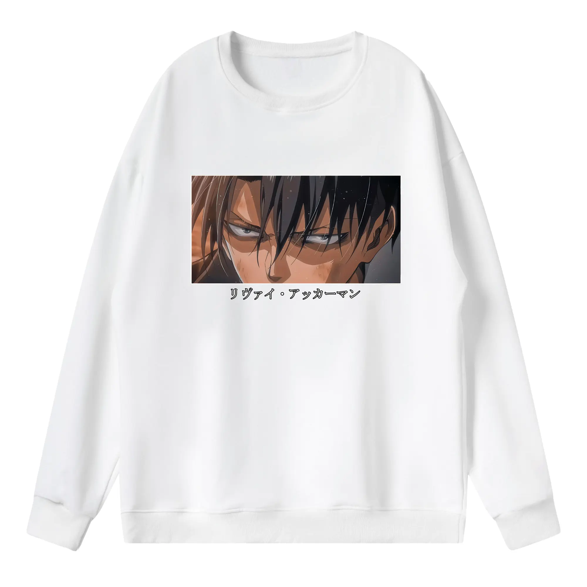 進撃の巨人 グッズ リヴァイ・アッカーマン - 薄手 クルーネック スウェット 裏毛260g · ポリエステル 春秋向け カジュアル 男女兼用 · トレーナー デイリー スポーツ 散歩に最適