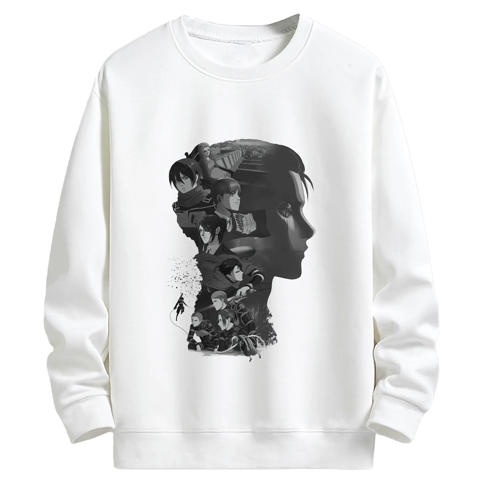 進撃の巨人 グッズ リヴァイ・アッカーマン - キッズ クルーネックスウェットシャツ ・ フロントプリント ・ 綿80％ ポリエステル20％ ・ 快適 通学 スポーツ 日常使い お散歩用