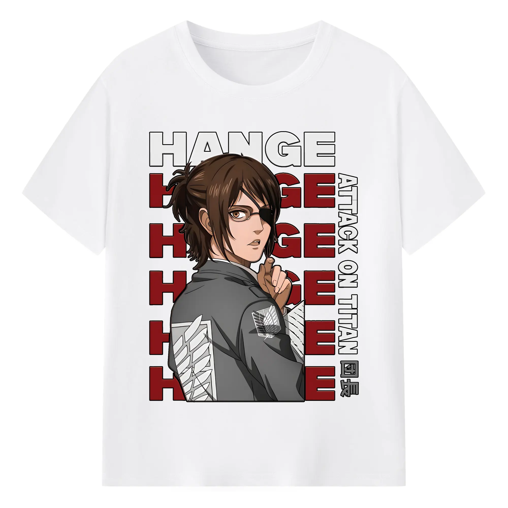 進撃の巨人 グッズ ハンジ・ゾエ - 綿100％ 半袖Tシャツ ・ フロントプリント ・ 快適 通気性 ・ 日常使い 散歩 スポーツ用