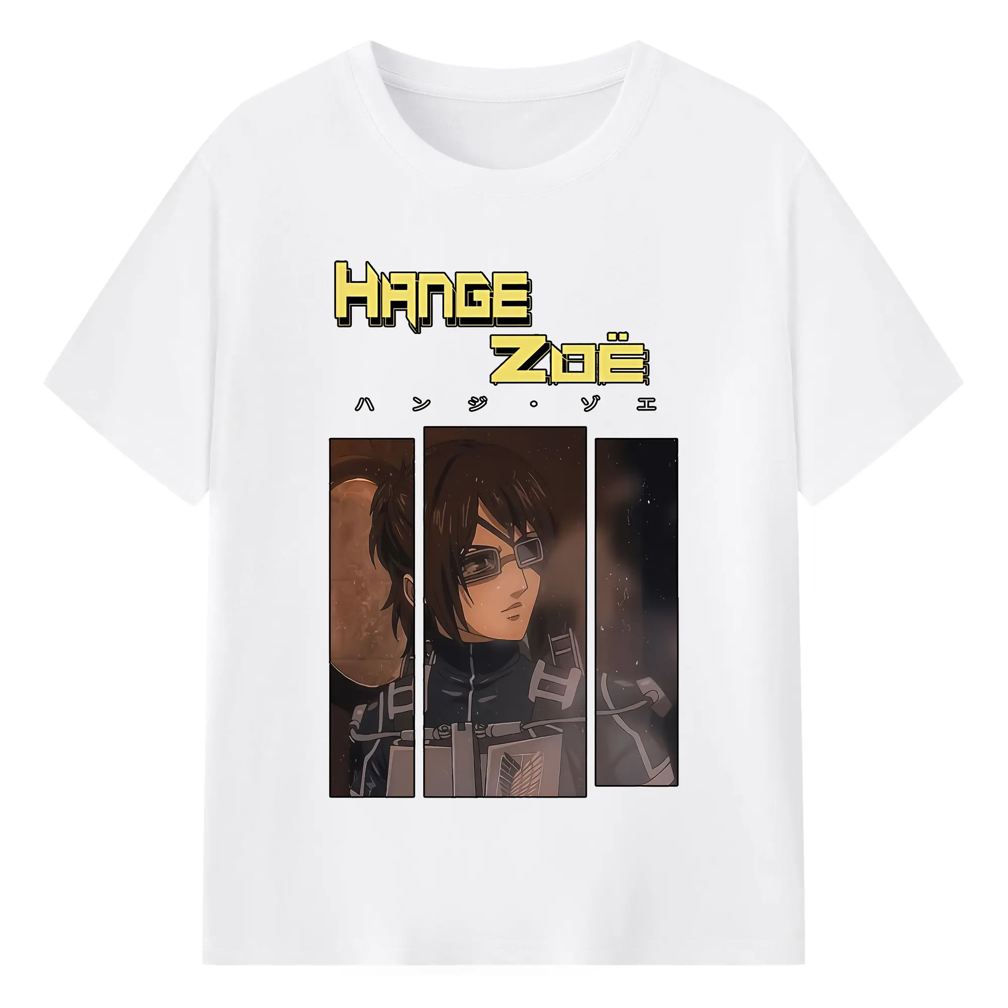 進撃の巨人 グッズ ハンジ・ゾエ - 綿100％ 半袖Tシャツ ・ フロントプリント ・ 快適 通気性 ・ 日常使い 散歩 スポーツ用