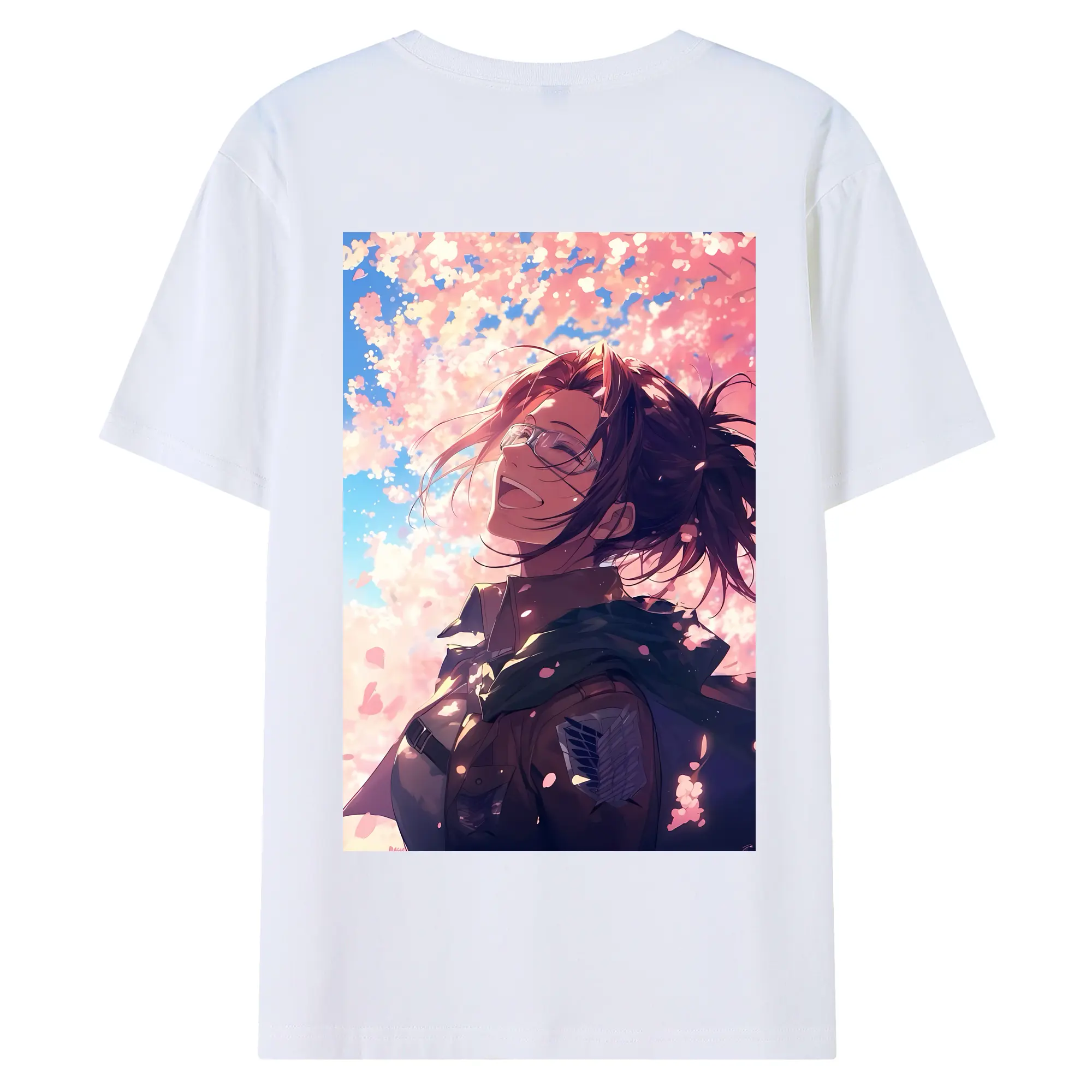 進撃の巨人 グッズ ハンジ・ゾエ - 綿100％ 半袖Tシャツ ・ バックプリント ・ 快適 通気性 ・ 日常使い 散歩 スポーツ用