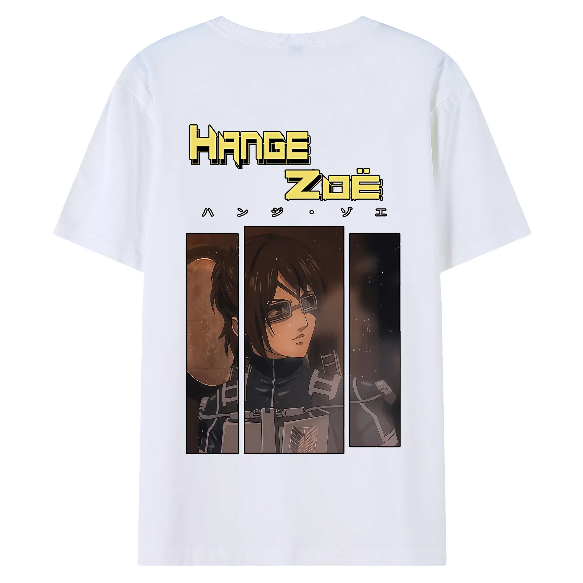 進撃の巨人 グッズ ハンジ・ゾエ - 綿100％ 半袖Tシャツ ・ バックプリント ・ 快適 通気性 ・ 日常使い 散歩 スポーツ用