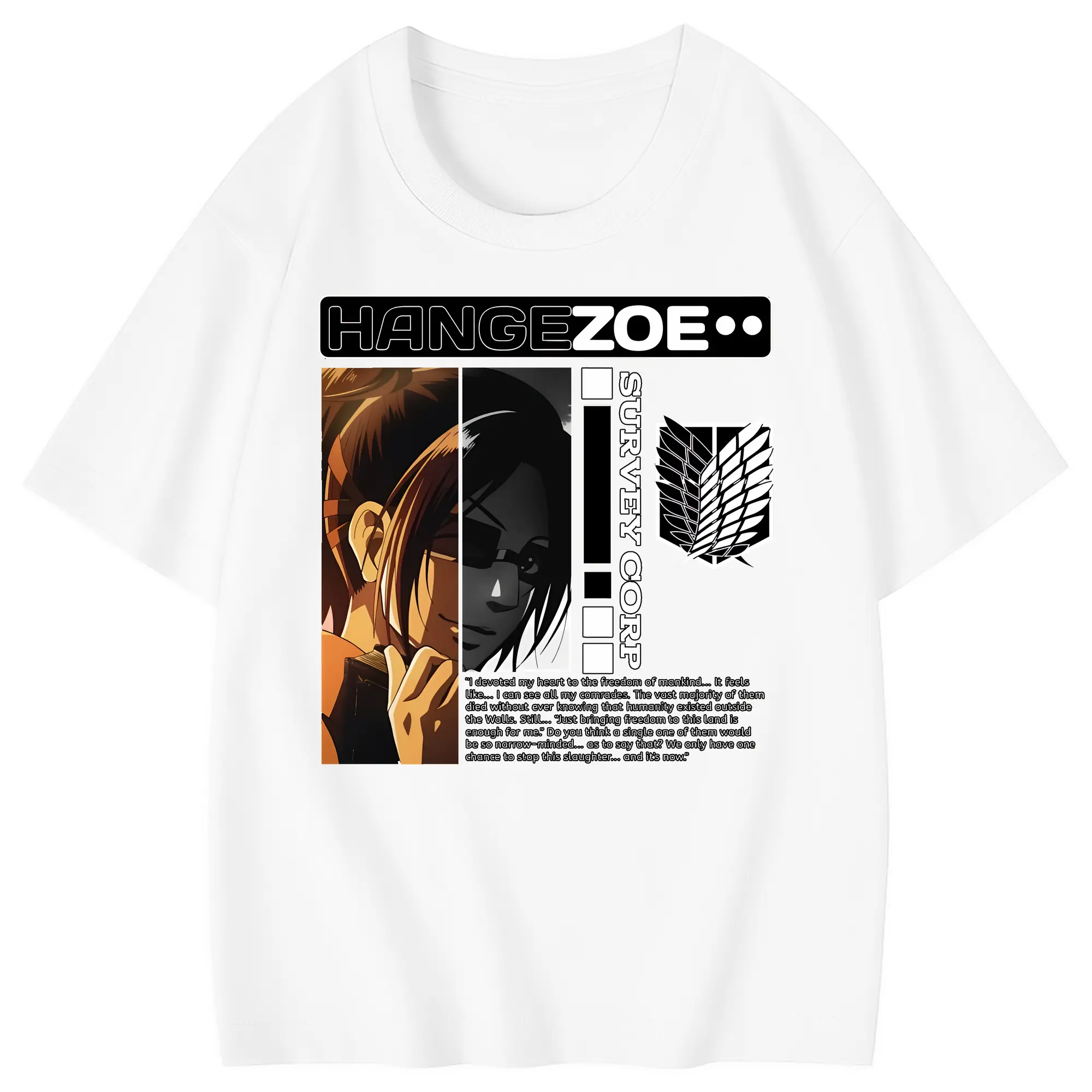 進撃の巨人 グッズ ハンジ・ゾエ - 綿100％ キッズTシャツ ・ フロントプリント ・ 快適 通気性 ・ スポーツ カジュアル 散歩用