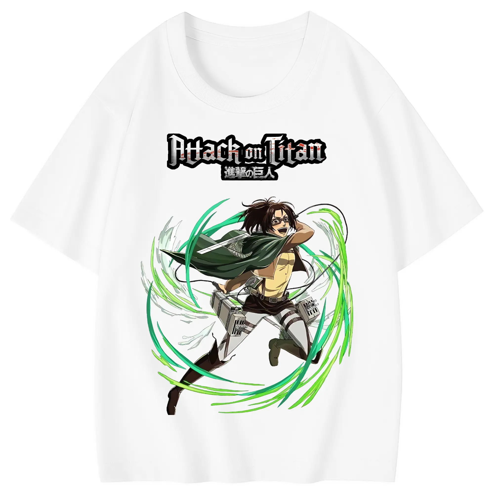 進撃の巨人 グッズ ハンジ・ゾエ - 綿100％ キッズTシャツ ・ フロントプリント ・ 快適 通気性 ・ スポーツ カジュアル 散歩用