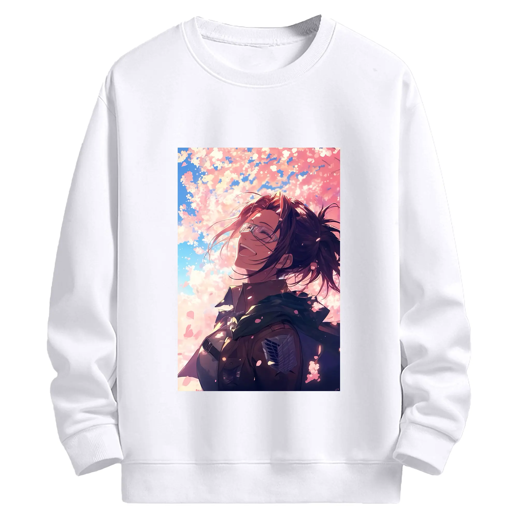 進撃の巨人 グッズ ハンジ・ゾエ - 高品質 クルーネック スウェット ・ コットン59％ ポリエステル41％ ・ ユニセックス 長袖 トレーナー ・ カジュアル デイリー スポーツ 散歩用