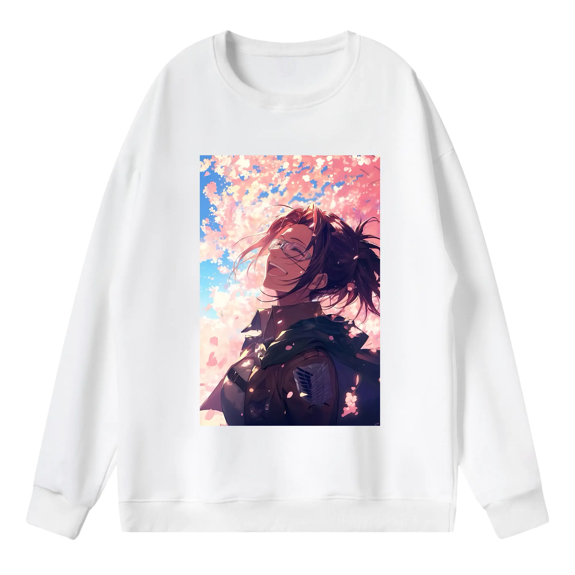 進撃の巨人 グッズ ハンジ・ゾエ - 薄手 クルーネック スウェット 裏毛260g · ポリエステル 春秋向け カジュアル 男女兼用 · トレーナー デイリー スポーツ 散歩に最適