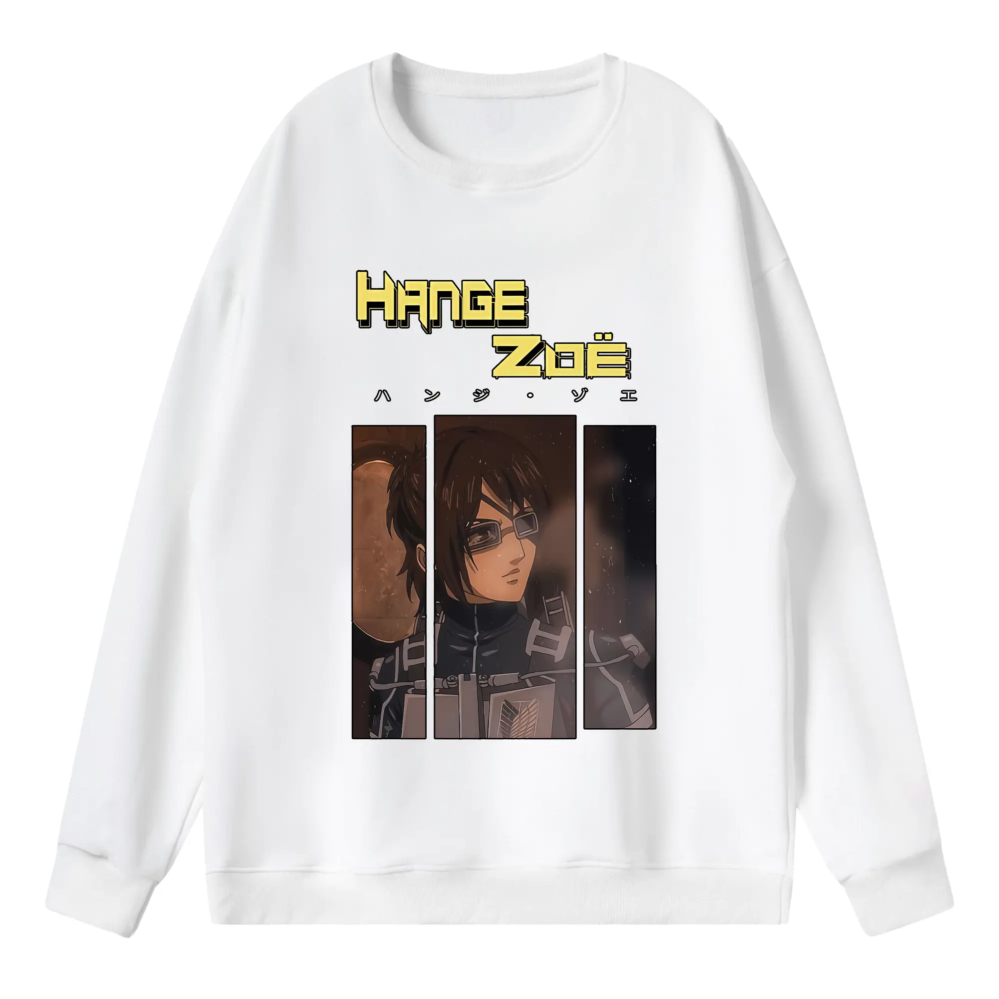 進撃の巨人 グッズ ハンジ・ゾエ - 薄手 クルーネック スウェット 裏毛260g · ポリエステル 春秋向け カジュアル 男女兼用 · トレーナー デイリー スポーツ 散歩に最適