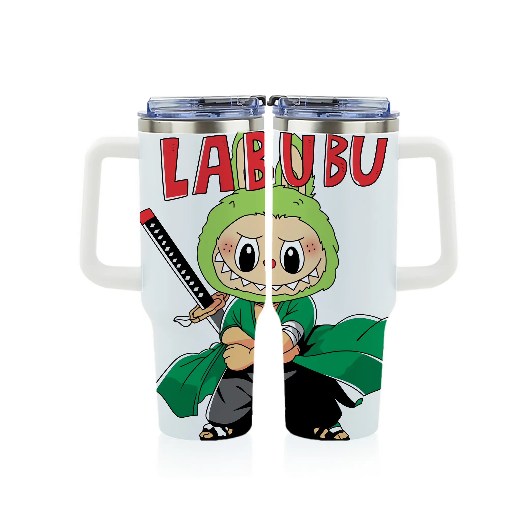 ラブブ グッズ ジモモ - 1200mL フルプリント車用タンブラー ・ 304ステンレス 内側 ・ 201ステンレス 外側 ・ 保温 保冷 ・ 通勤 ドライブ アウトドア用