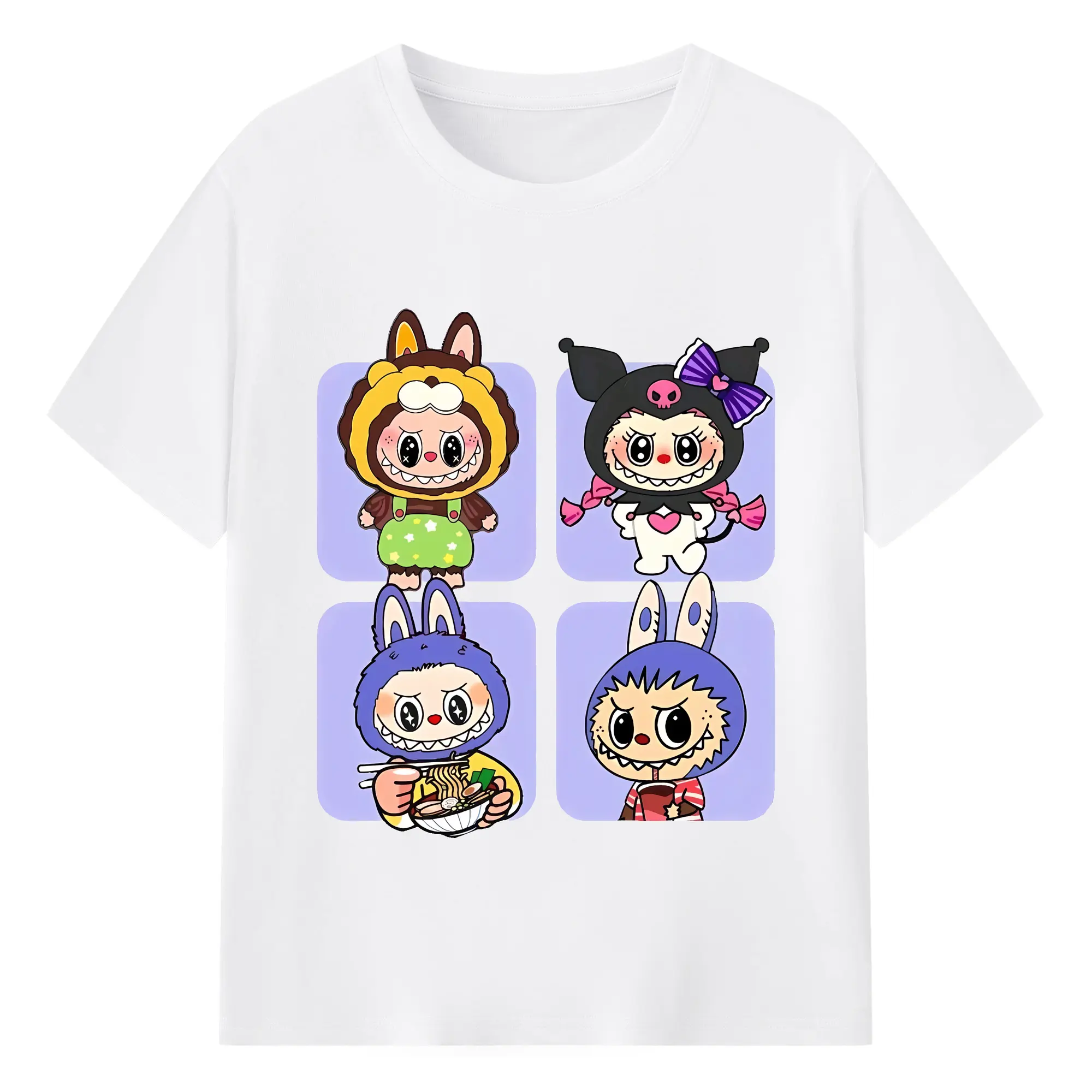 ラブブ グッズ ジモモ - 綿100％ 半袖Tシャツ ・ フロントプリント ・ 快適 通気性 ・ 日常使い 散歩 スポーツ用