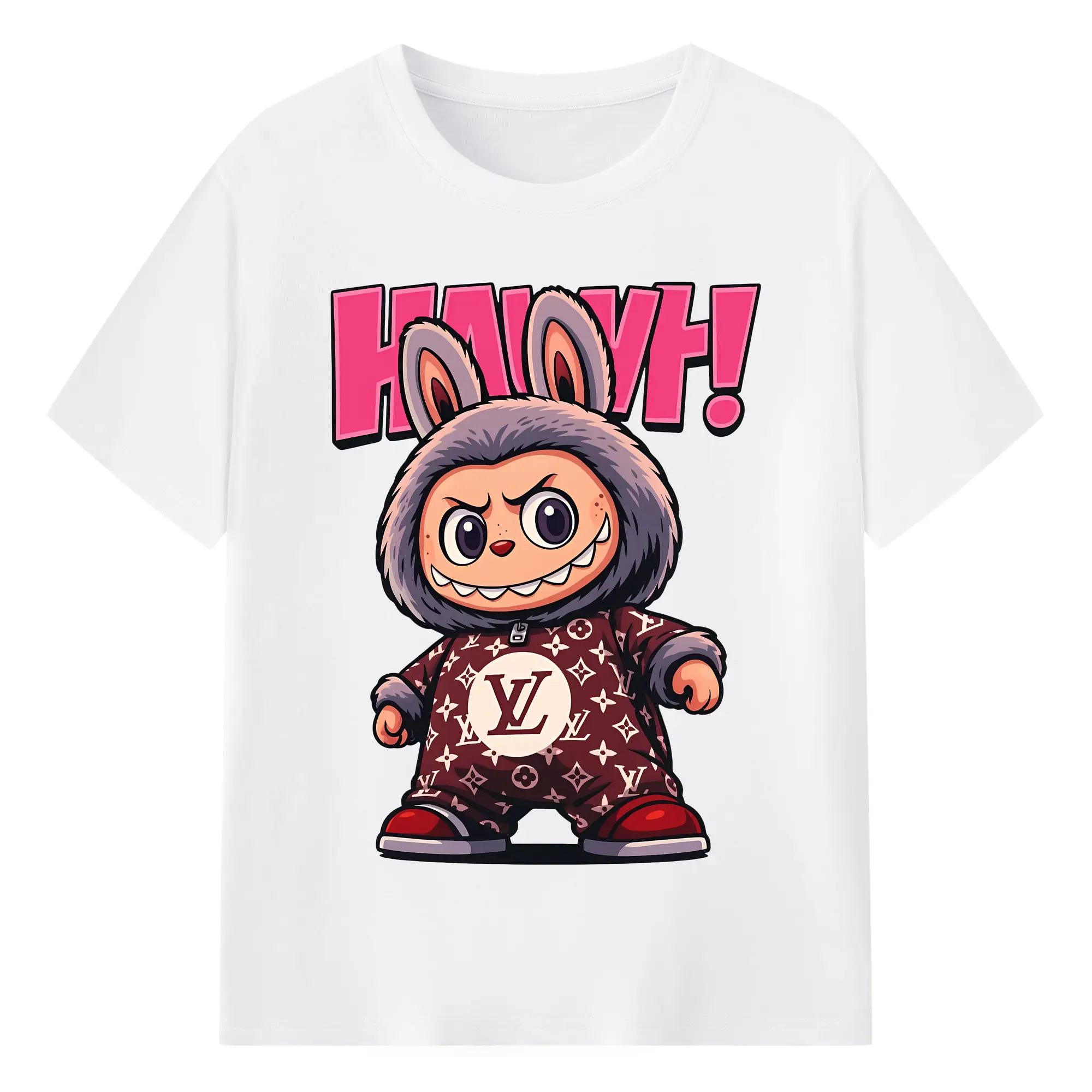 ラブブ グッズ ジモモ - 綿100％ 半袖Tシャツ ・ フロントプリント ・ 快適 通気性 ・ 日常使い 散歩 スポーツ用