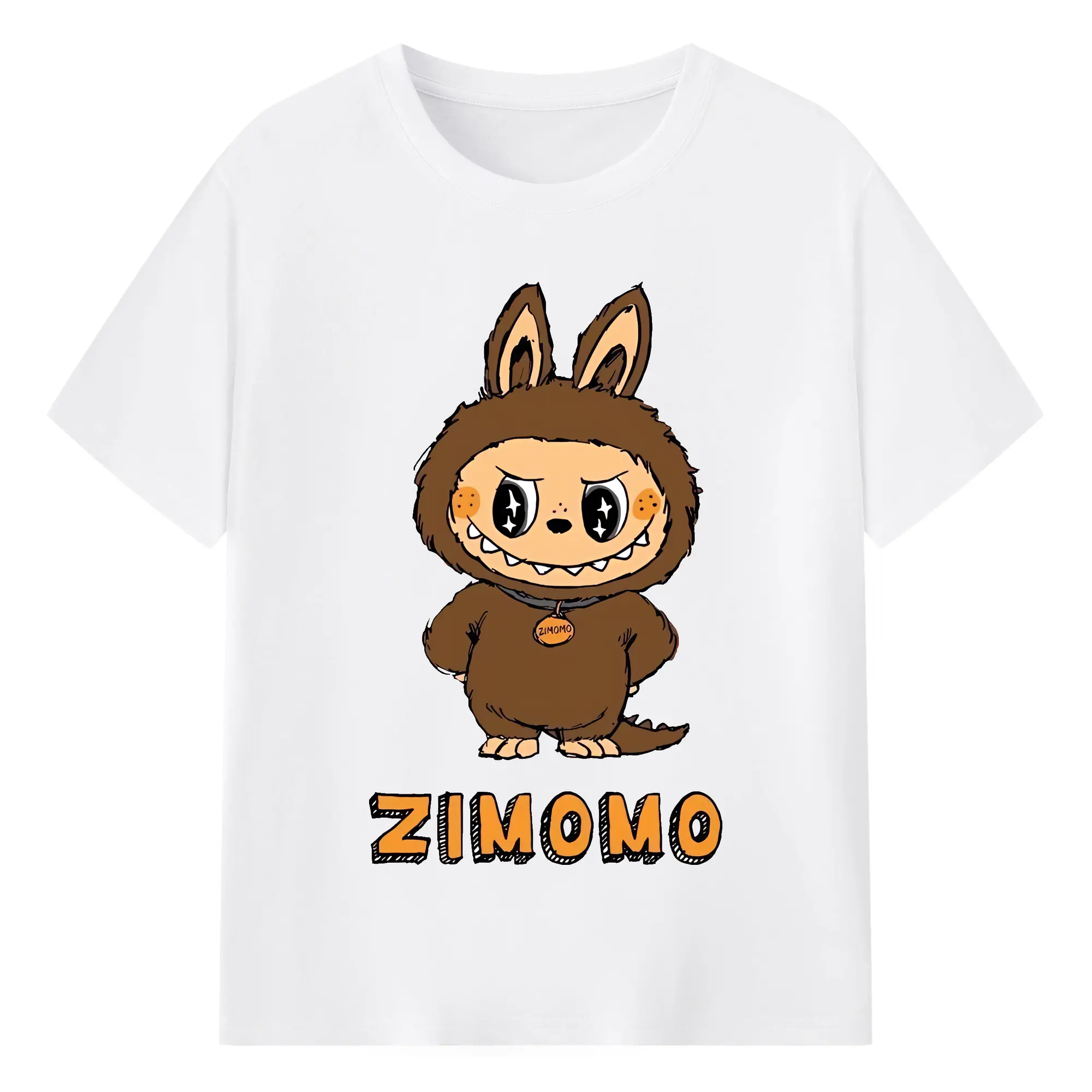 ラブブ グッズ ジモモ - 綿100％ 半袖Tシャツ ・ フロントプリント ・ 快適 通気性 ・ 日常使い 散歩 スポーツ用