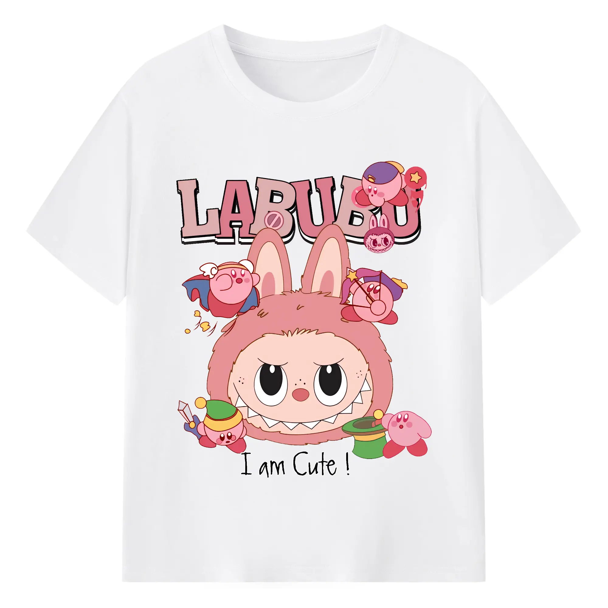 ラブブ グッズ ジモモ - 綿100％ 半袖Tシャツ ・ フロントプリント ・ 快適 通気性 ・ 日常使い 散歩 スポーツ用