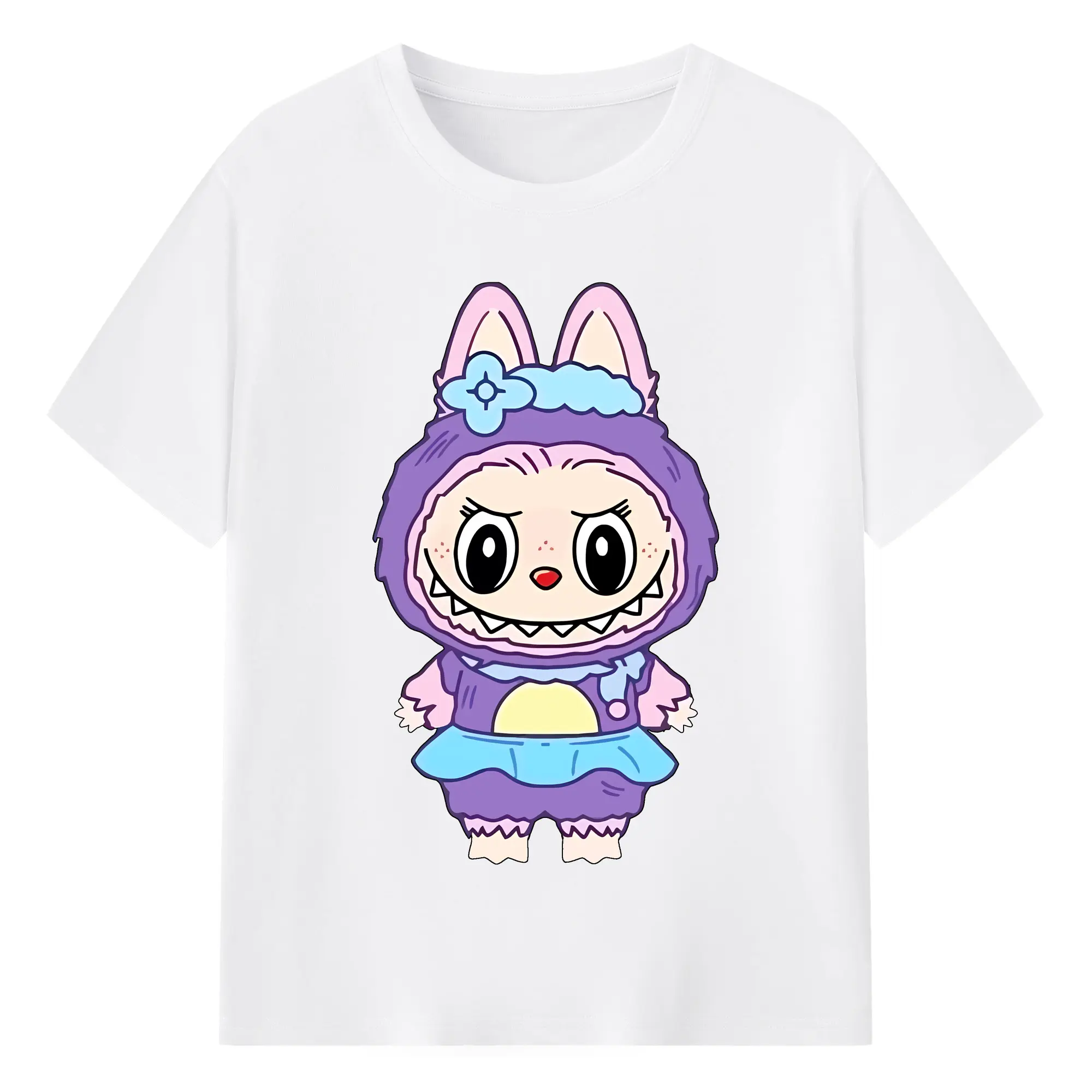 ラブブ グッズ ジモモ - 綿100％ 半袖Tシャツ ・ フロントプリント ・ 快適 通気性 ・ 日常使い 散歩 スポーツ用