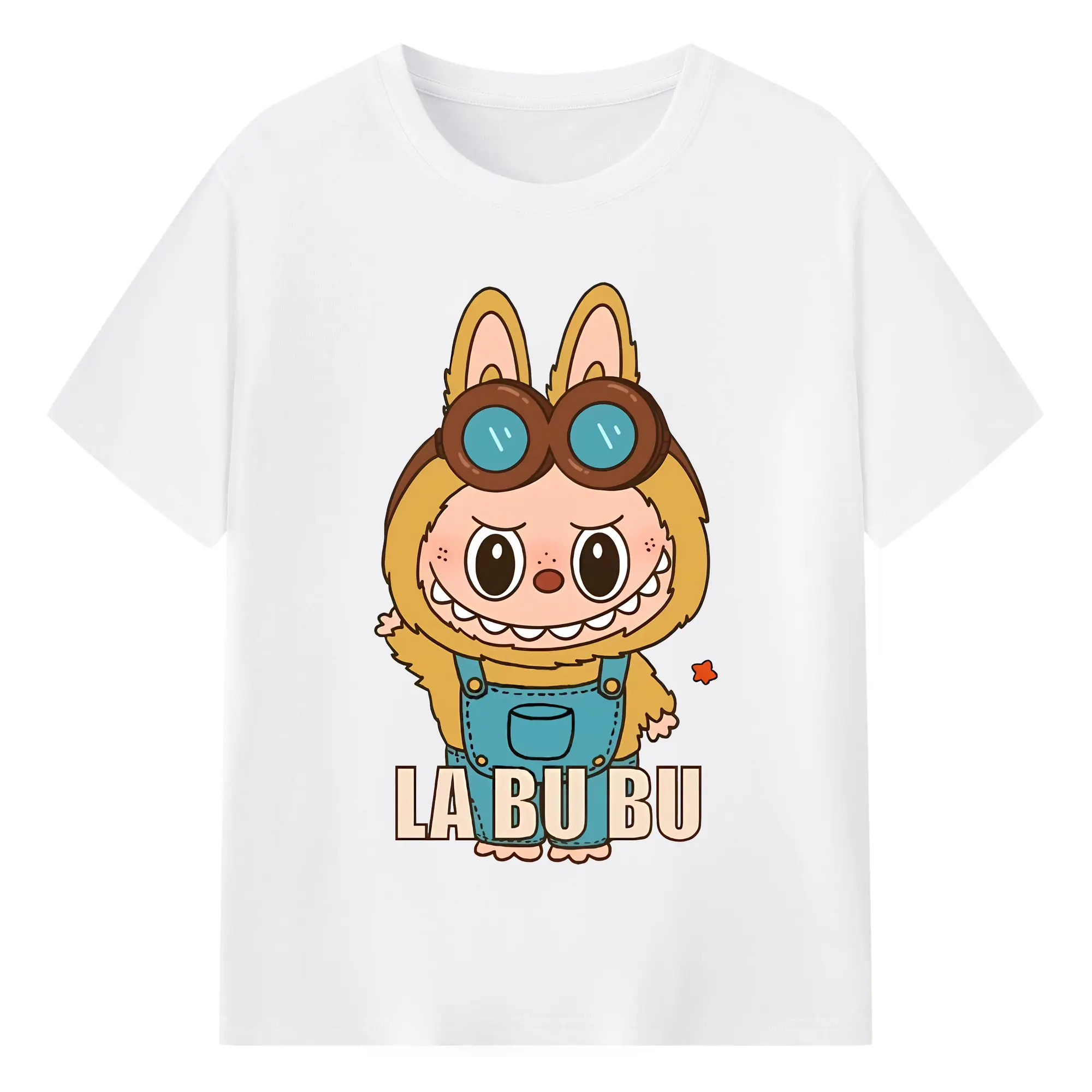 ラブブ グッズ ジモモ - 綿100％ 半袖Tシャツ ・ フロントプリント ・ 快適 通気性 ・ 日常使い 散歩 スポーツ用