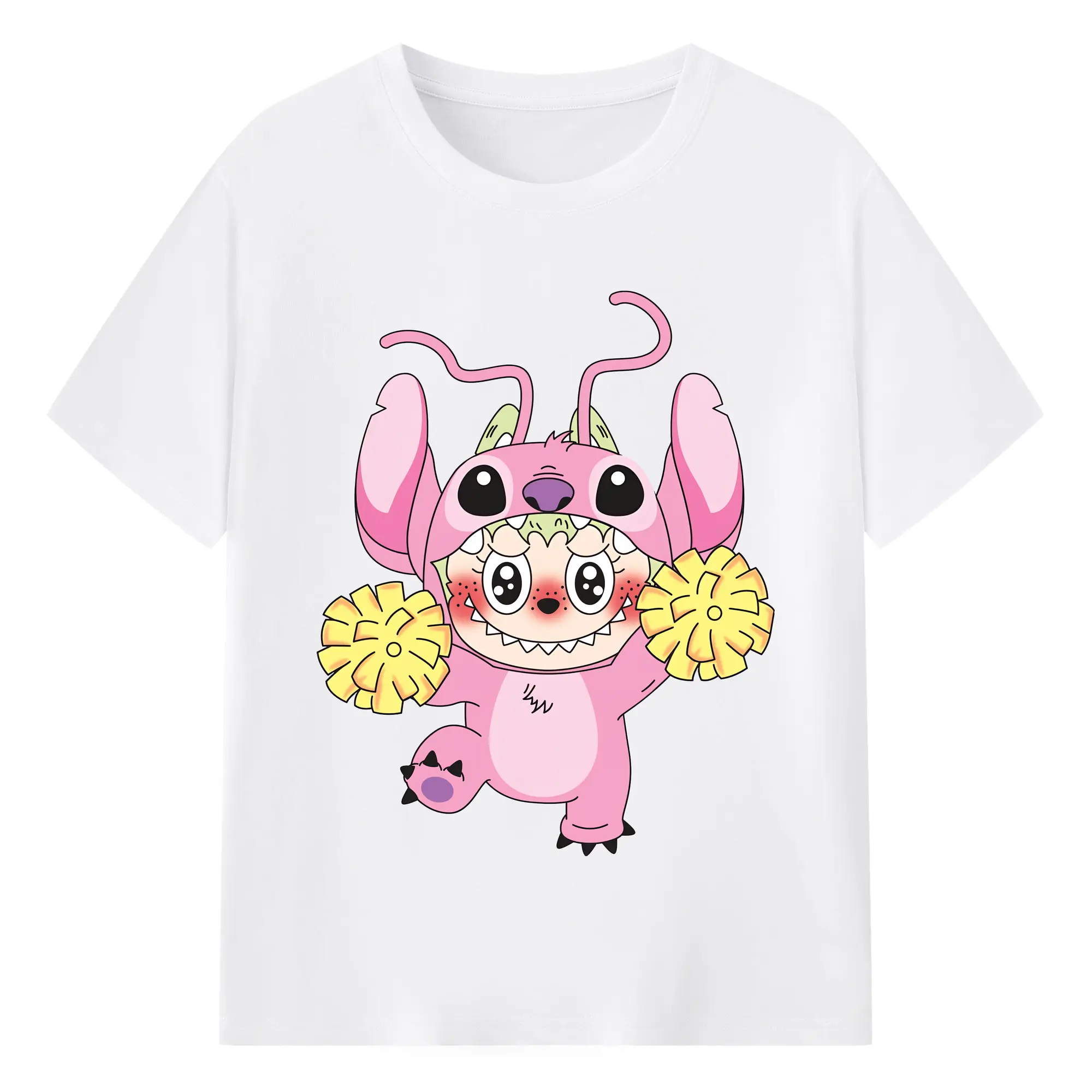 ラブブ グッズ ジモモ - 綿100％ 半袖Tシャツ ・ フロントプリント ・ 快適 通気性 ・ 日常使い 散歩 スポーツ用