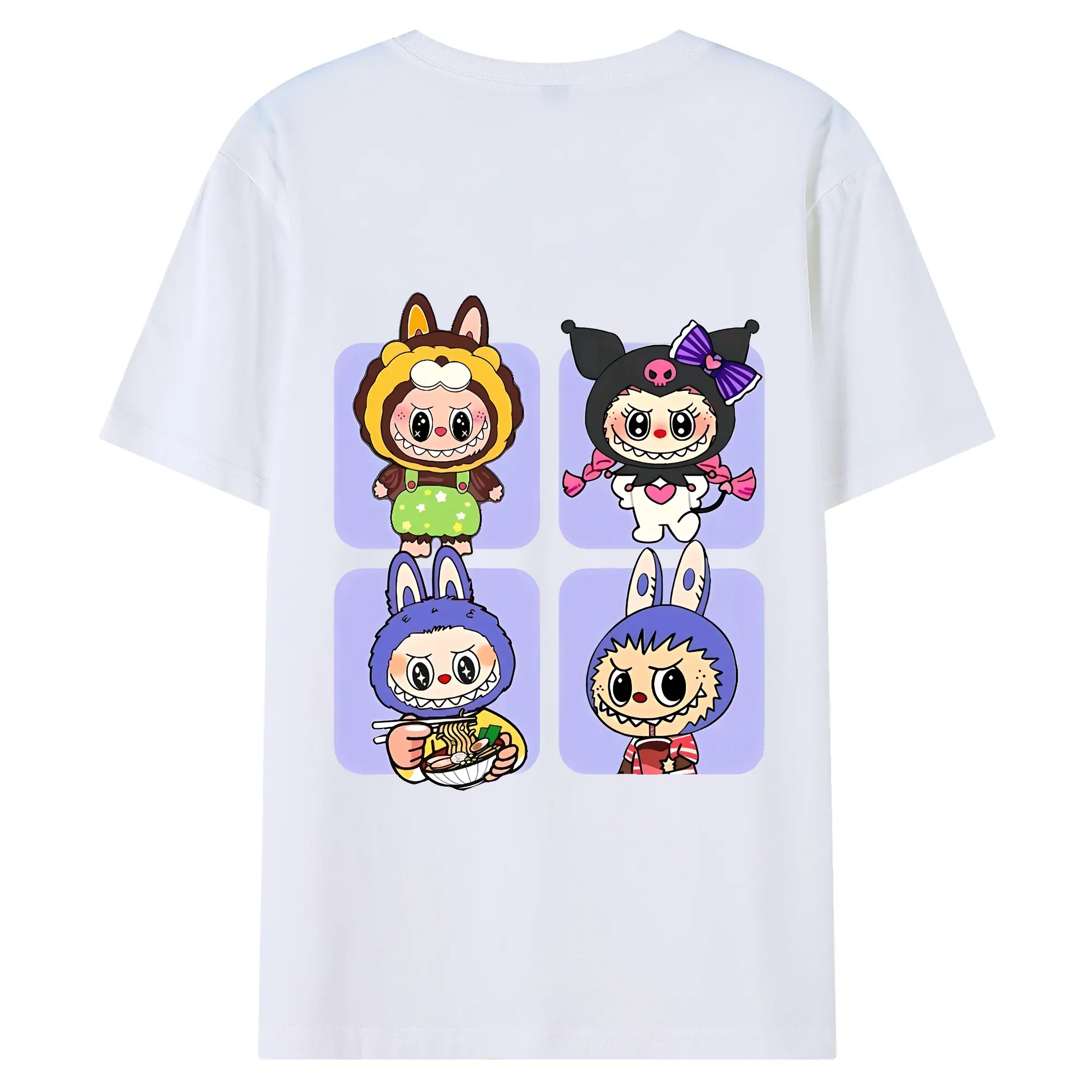 ラブブ グッズ ジモモ - 綿100％ 半袖Tシャツ ・ バックプリント ・ 快適 通気性 ・ 日常使い 散歩 スポーツ用